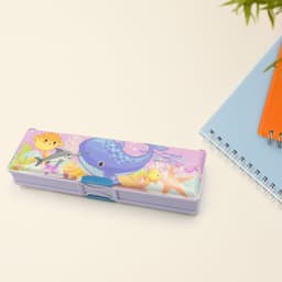 Multipurpose Cartoon Pencil Case of Double Deck Compass Box with 2 Compartments