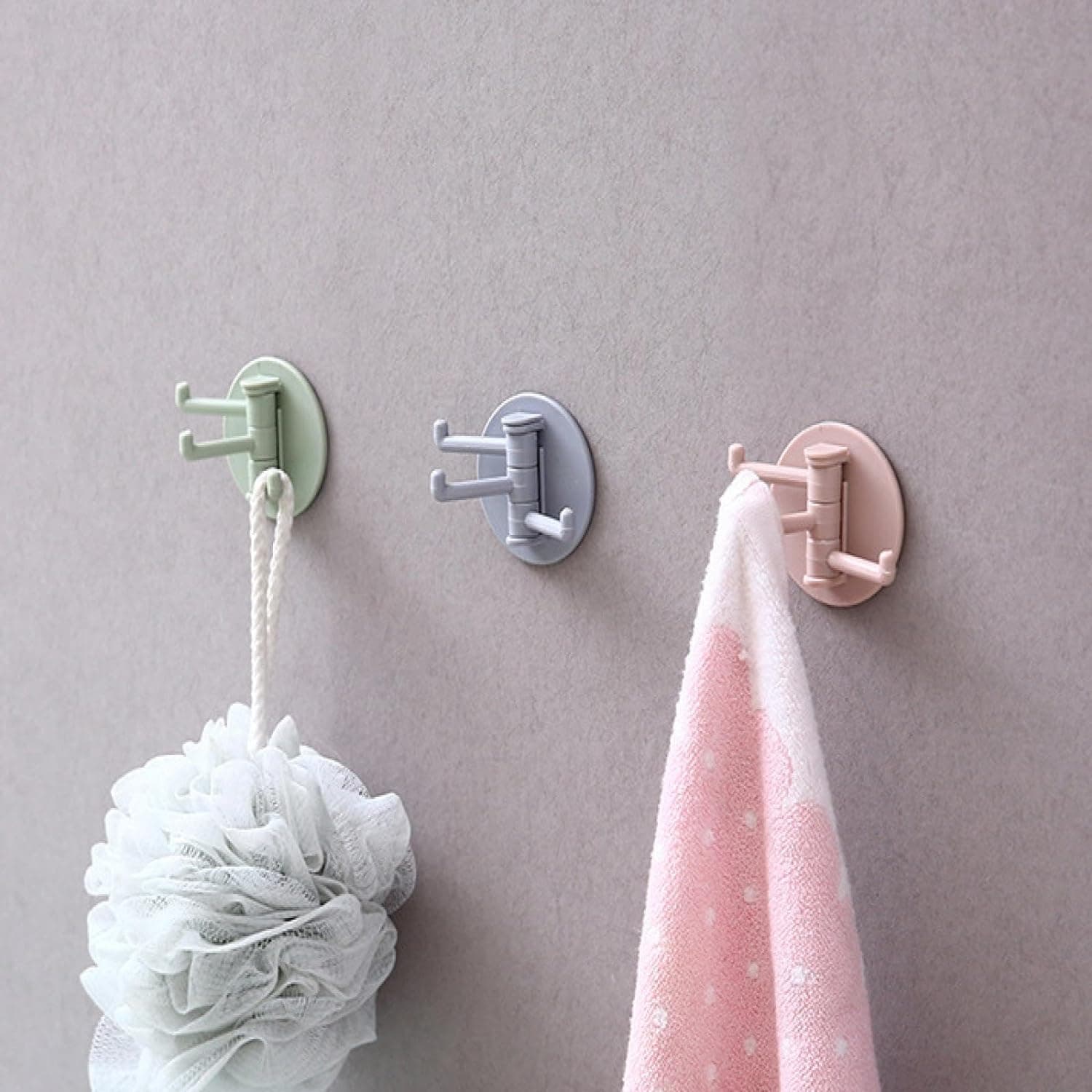 180° Rotating Punch-Free 3-Hook Sticky Hook of 1 Pc thumbnail 6