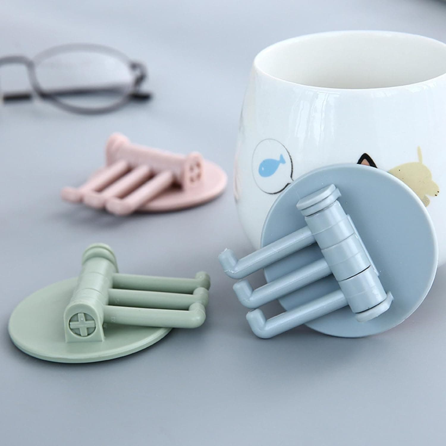 180° Rotating Punch-Free 3-Hook Sticky Hook of 1 Pc thumbnail 7