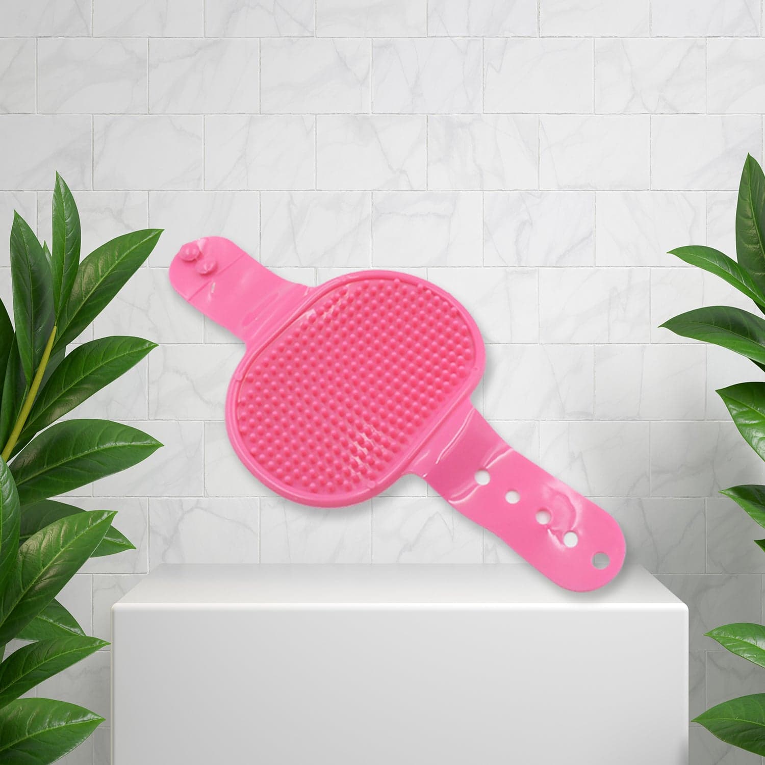 Dog Bath Brush Dog Grooming Brush, Pet Shampoo Bath Brush Soothing Massage Rubber Comb With Adjustable Ring Handle For Long Short Haired Dogs (1 Pc) thumbnail 2