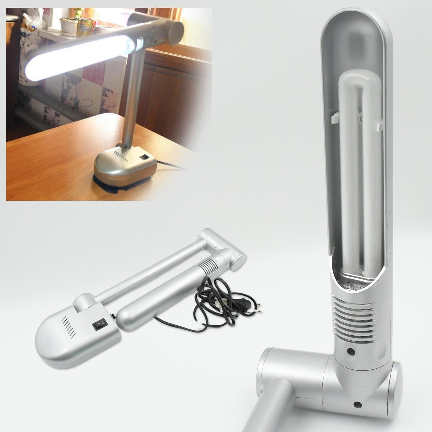 Multifunctional Led Desk Lamp Dimmable Office Lamp Children'S Student Desk Lamp Reading Lamp White Eye-Caring Desk Light thumbnail 4