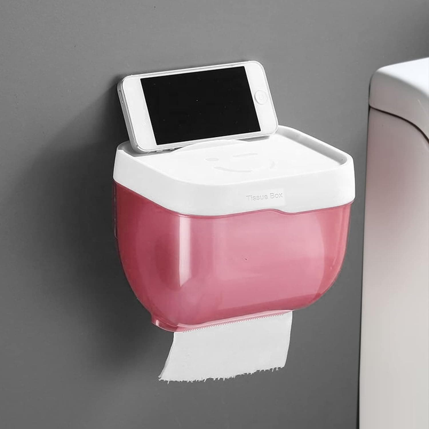 2-in-1 Bathroom Tissue Dispenser & Phone Holder (Self-Adhesive, Waterproof) thumbnail 1