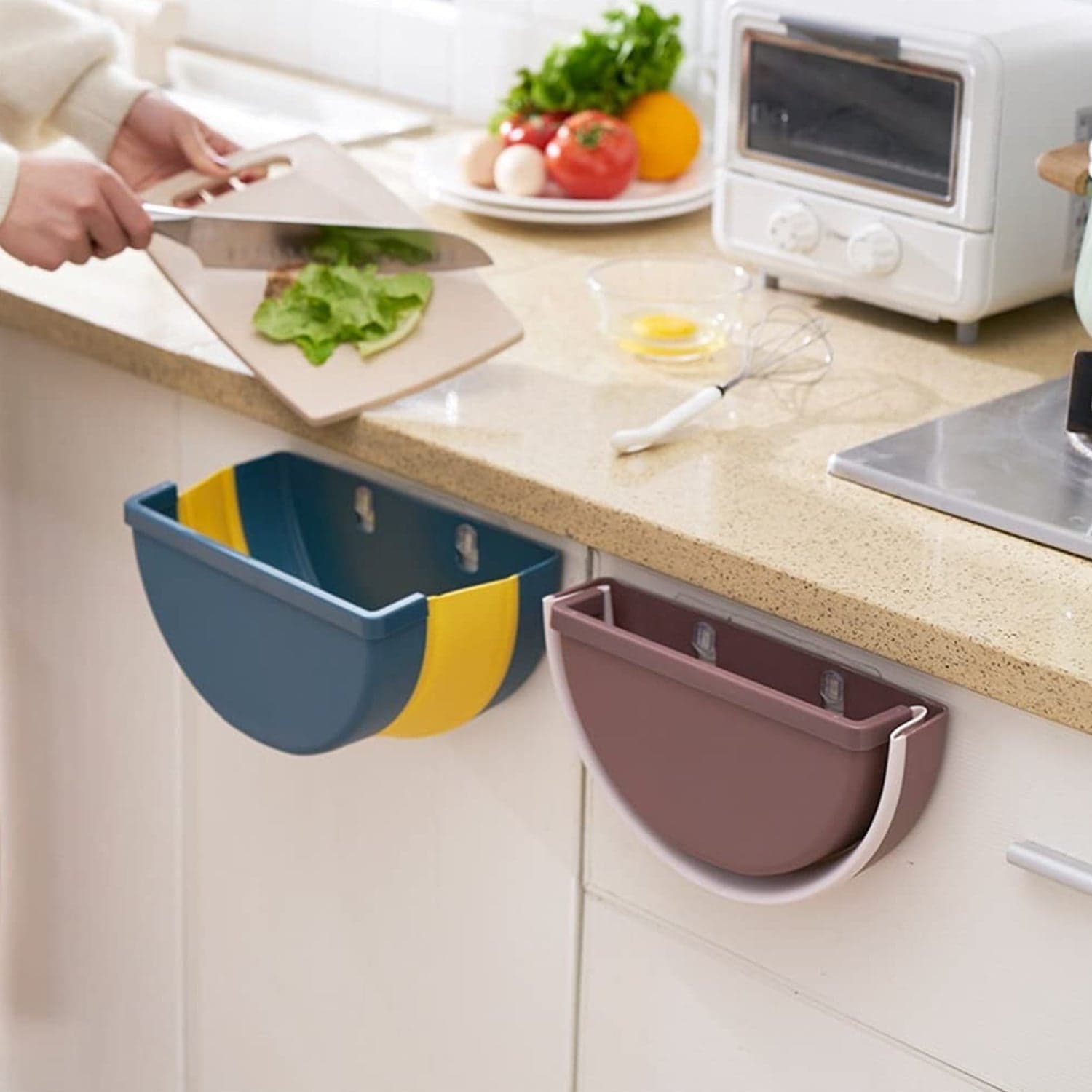Wall Mounted Hanging Trash Can With Adhesive Hook thumbnail 3
