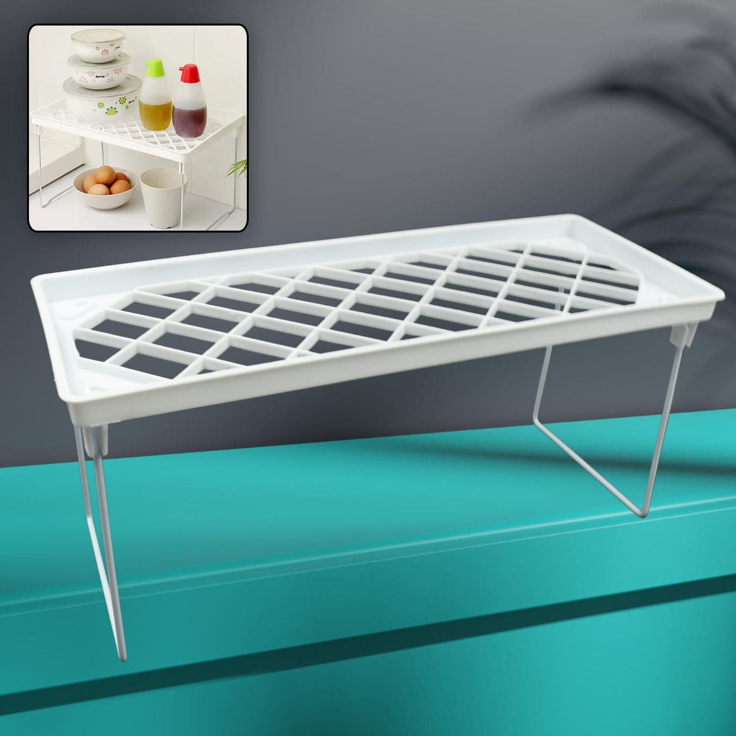 Folding Storage Organizer Stack Shelf Rack (1 Pc) thumbnail 1