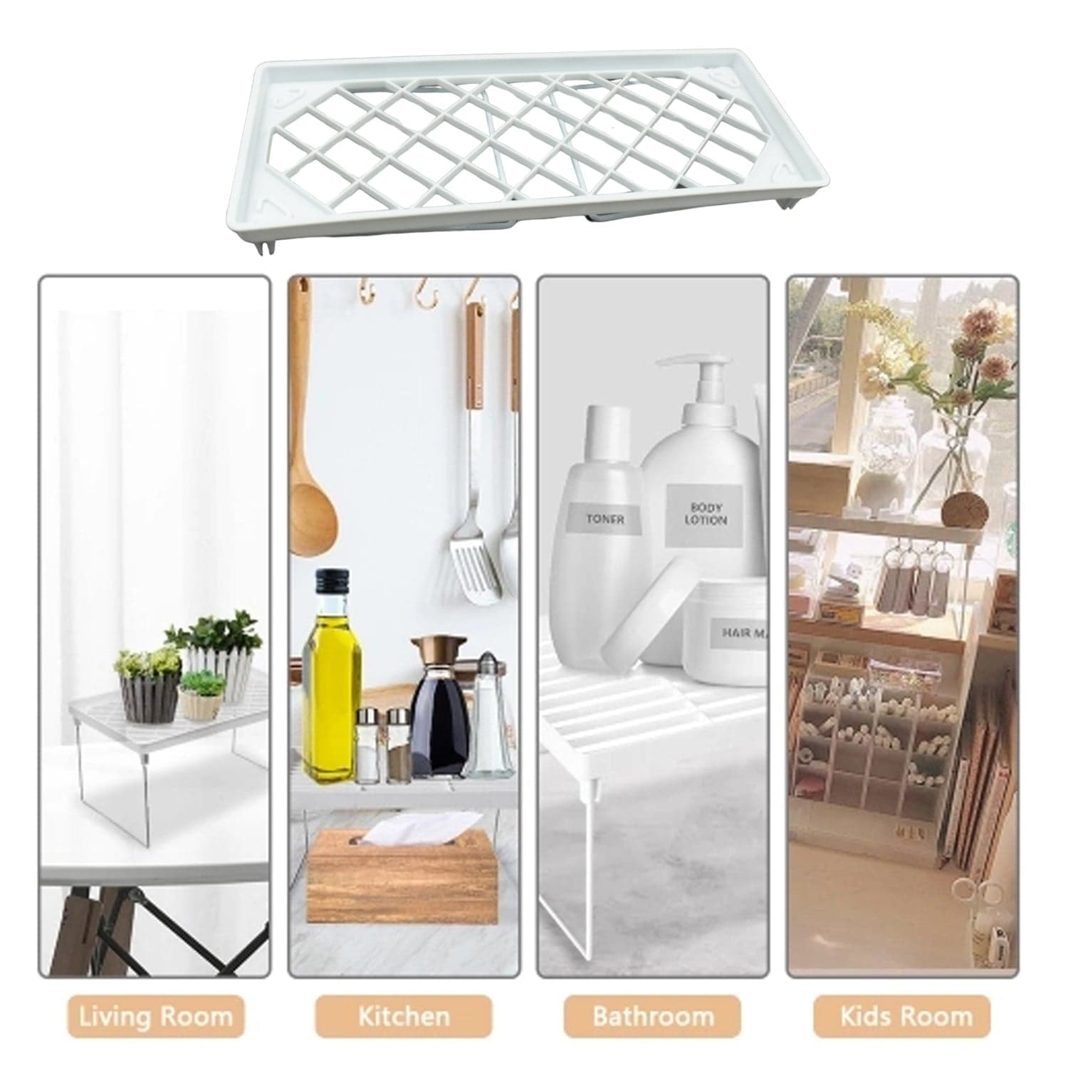 Folding Storage Organizer Stack Shelf Rack (1 Pc) thumbnail 4