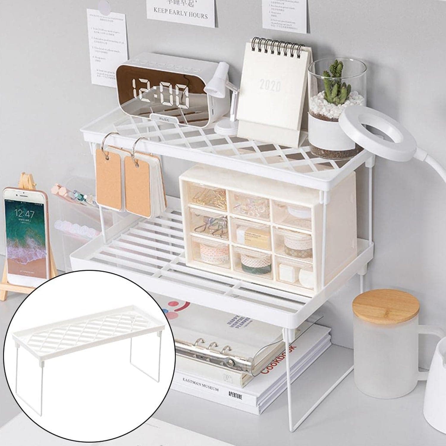Folding Storage Organizer Stack Shelf Rack (1 Pc) thumbnail 6
