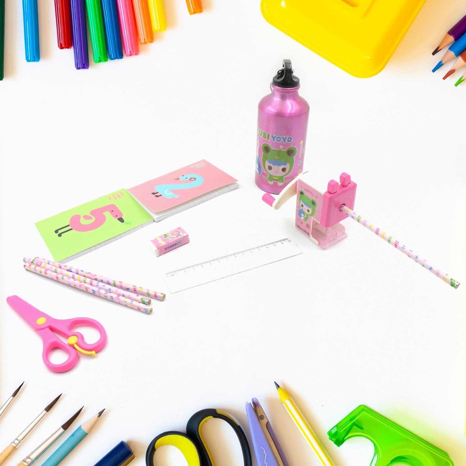 12-Piece Stationery Set: Pencil Box, Pencils, Erasers & More thumbnail 5