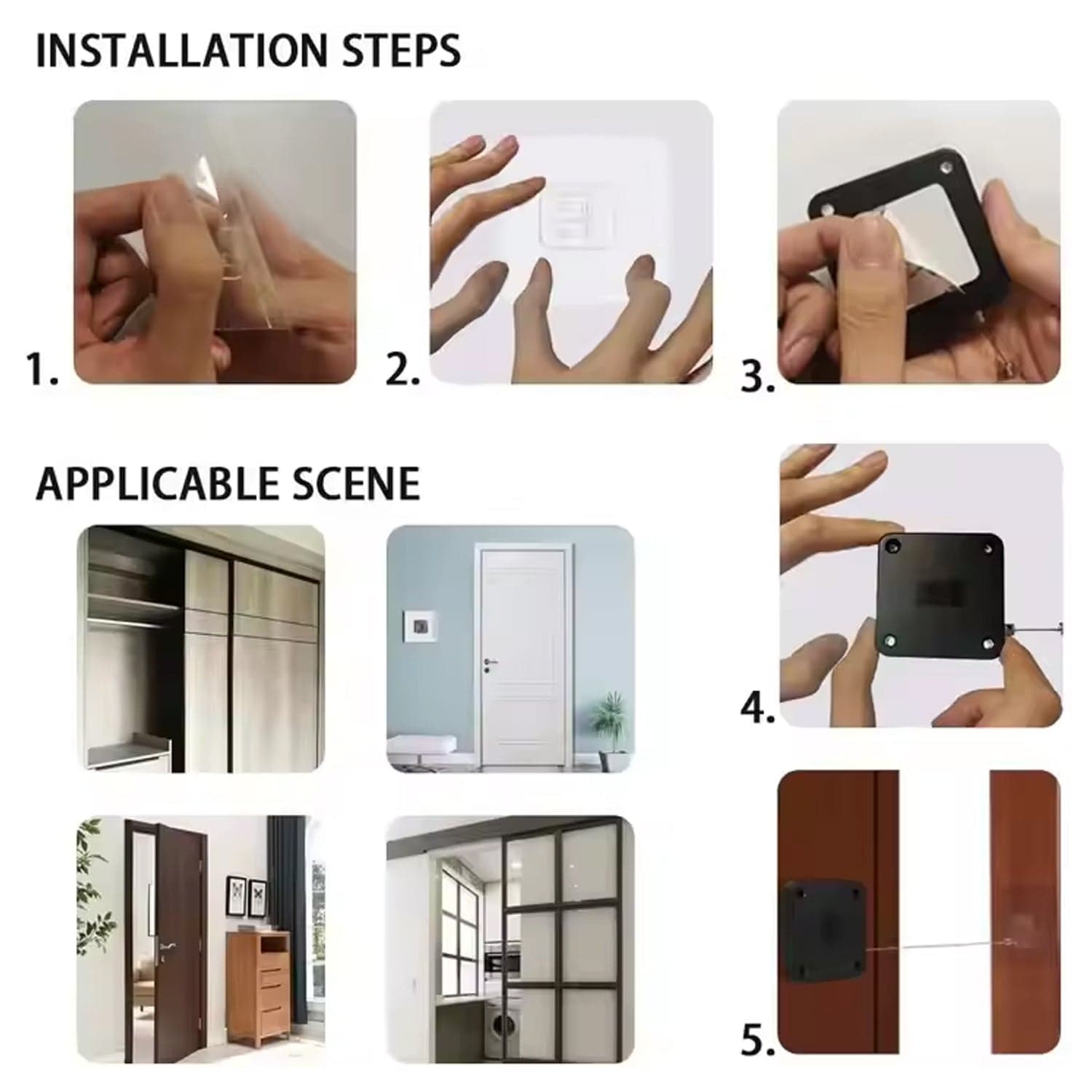 Automatic Door Closer Punch-Free Automatic Sensor Door Closer With 4 Screw thumbnail 3