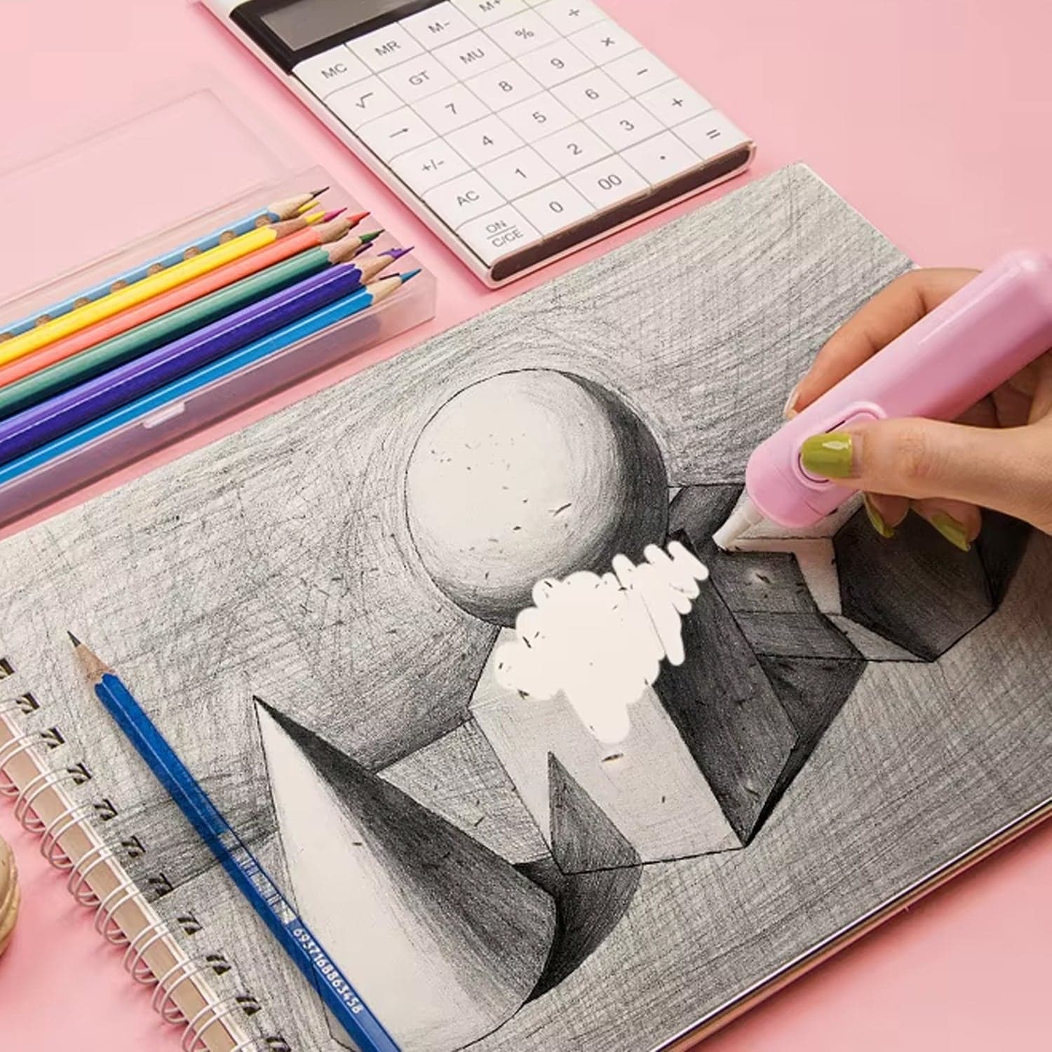 Electric Eraser Kit of Battery Operated with 10 Refills for Drawing & Sketching (Mix Design / Battery Not Included) thumbnail 1