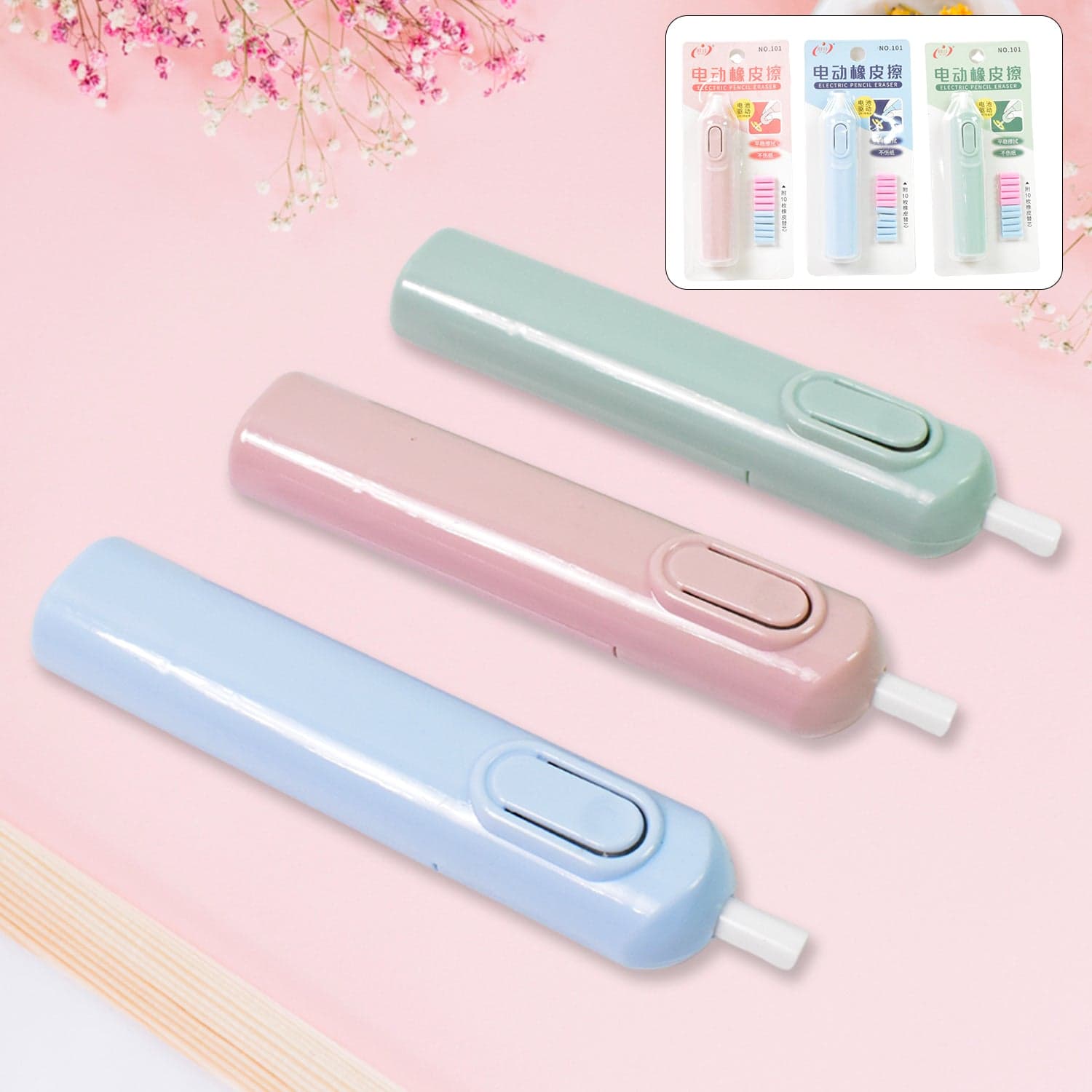 Electric Eraser Kit of Battery Operated with 10 Refills for Drawing & Sketching (Mix Design / Battery Not Included) thumbnail 3