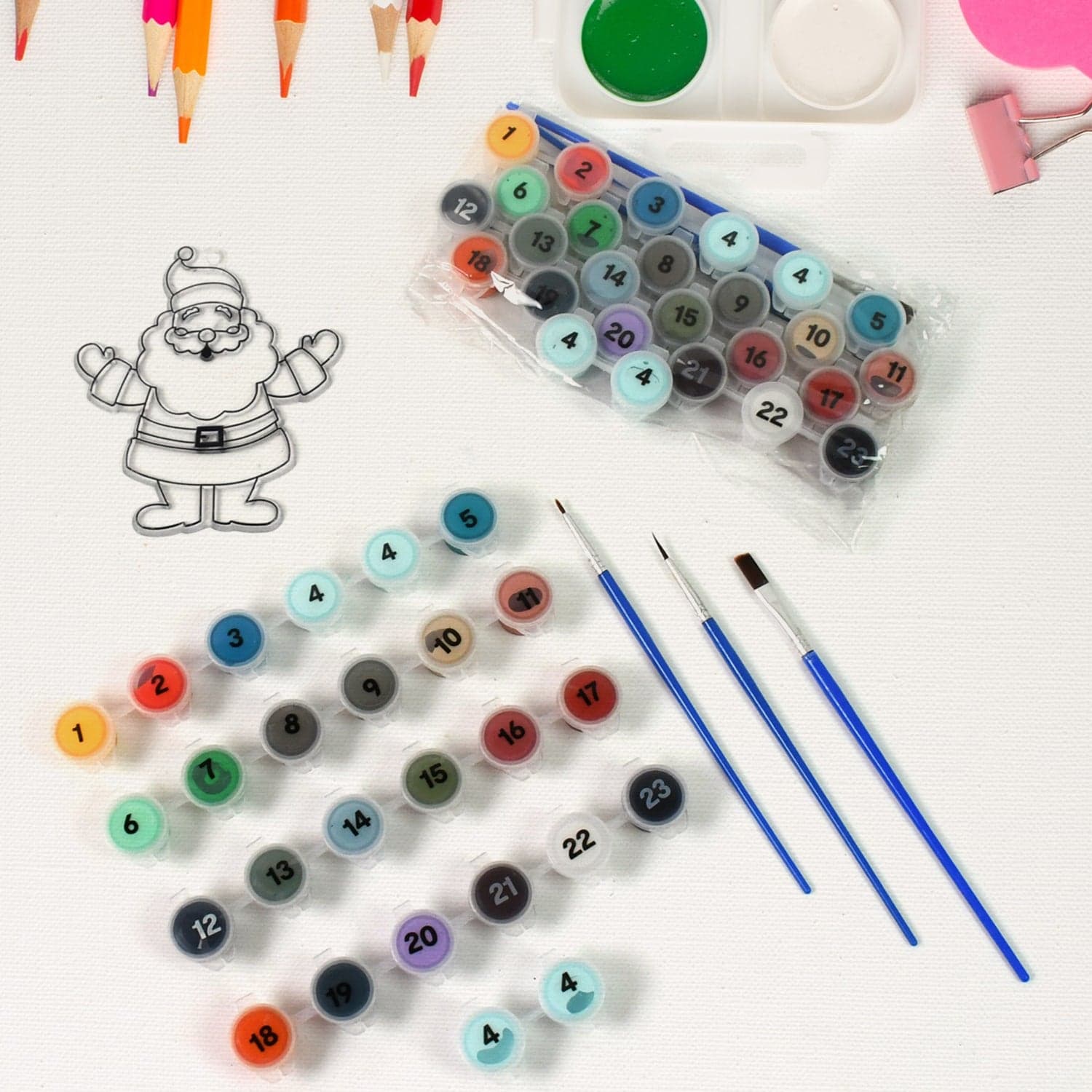 Paint by Number Kits 2 Set 24 Number Color, 6 paint brushes (2 Set) thumbnail 1