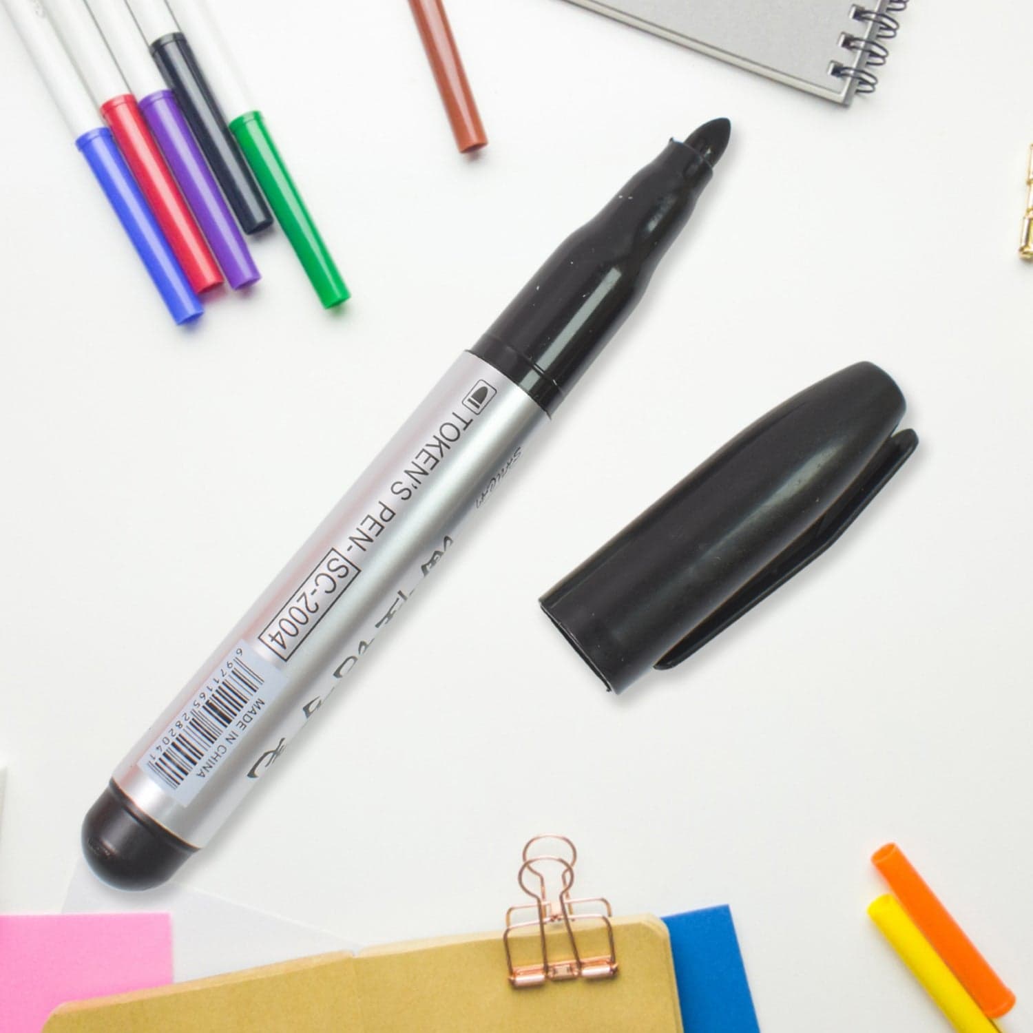 Black Marker used in all kinds of school, college (4 Pcs Set) thumbnail 3