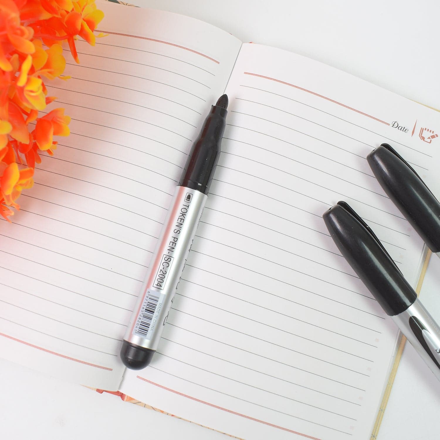 Black Marker used in all kinds of school, college (4 Pcs Set) thumbnail 4