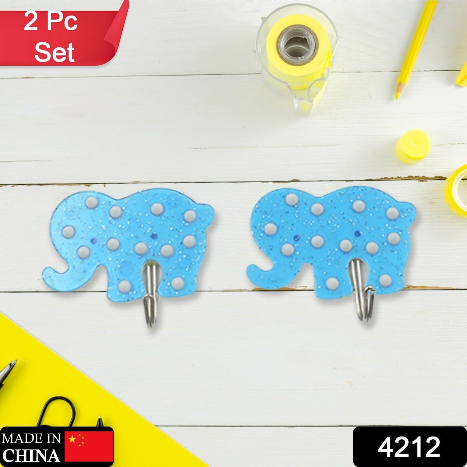 Strong Self-Adhesive Hooks (2 Pc): Heavy Duty, Waterproof, Multipurpose thumbnail 2