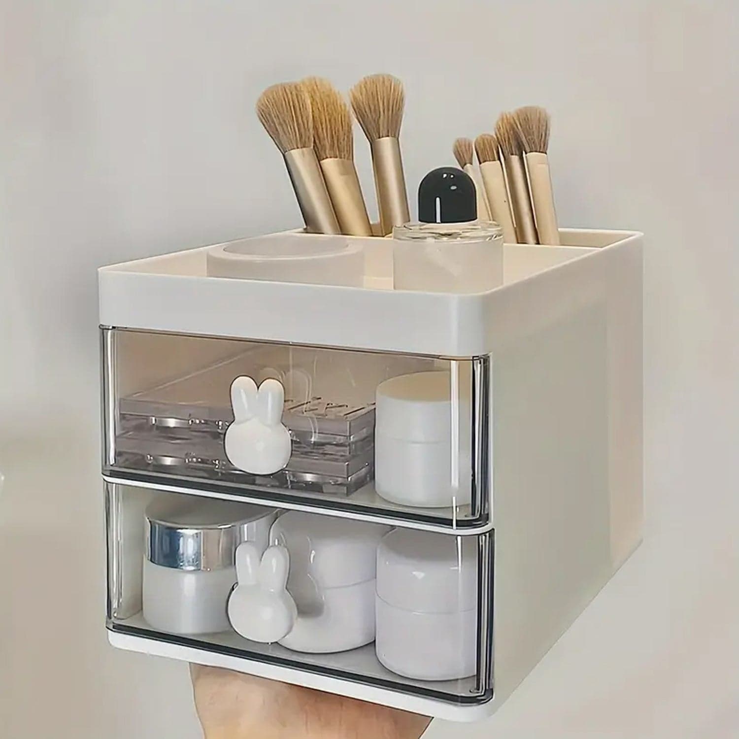 2 Layer 5 Compartment Desk Organizer with Transparent Drawer (1 Pc / 15—13—11 Cm) thumbnail 6