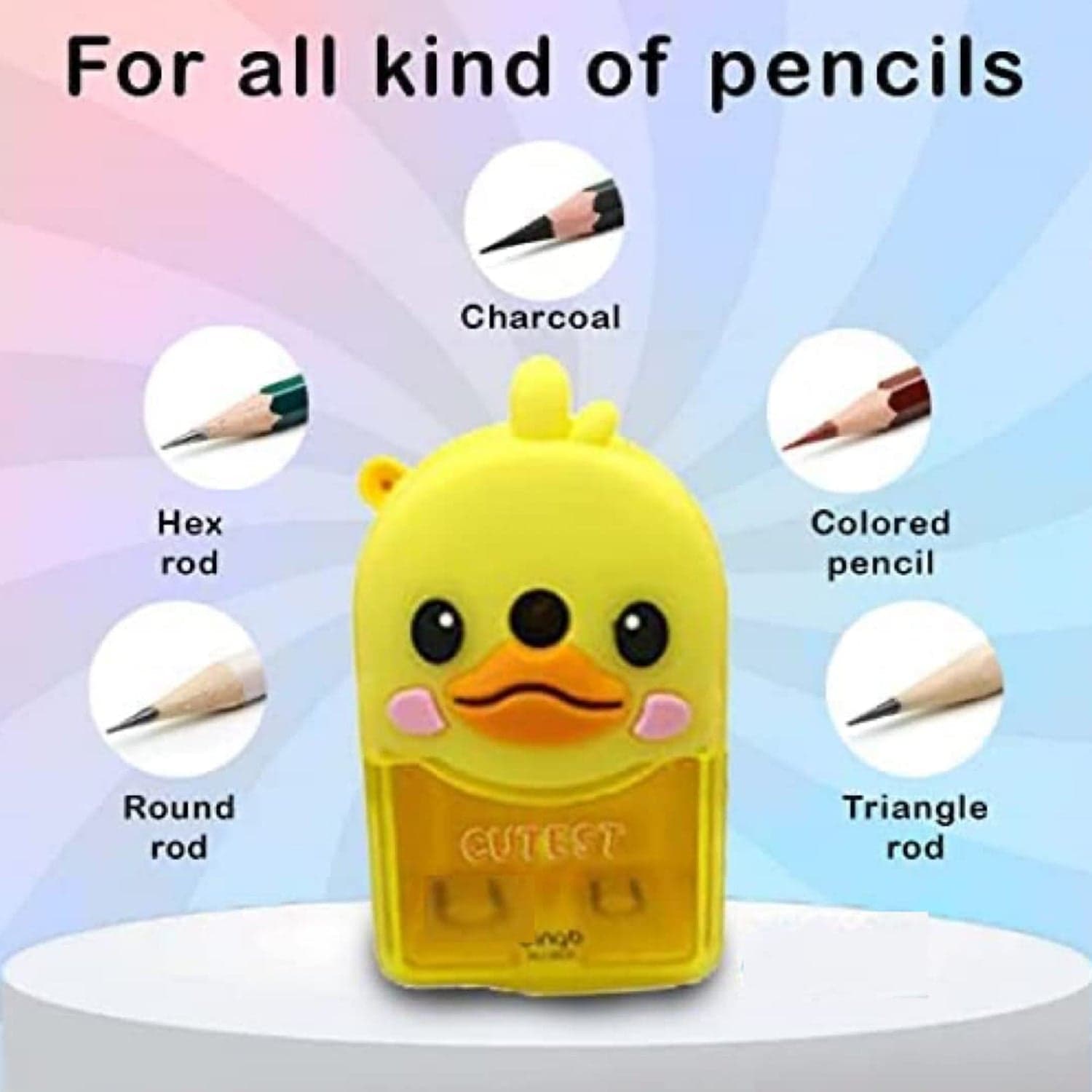 Plastic Cutest Duck Pencil Sharpener (1 Pc) thumbnail 3