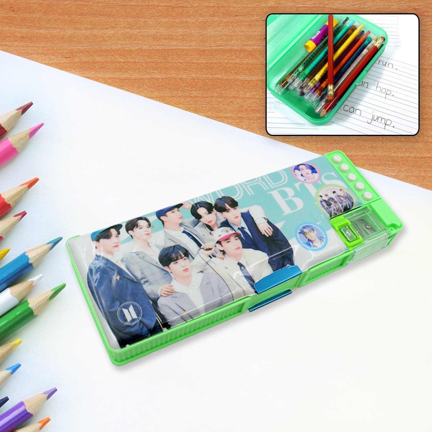 Multipurpose Compass Box (2 Compartments): Cartoon Pencil Case for Kids thumbnail 1