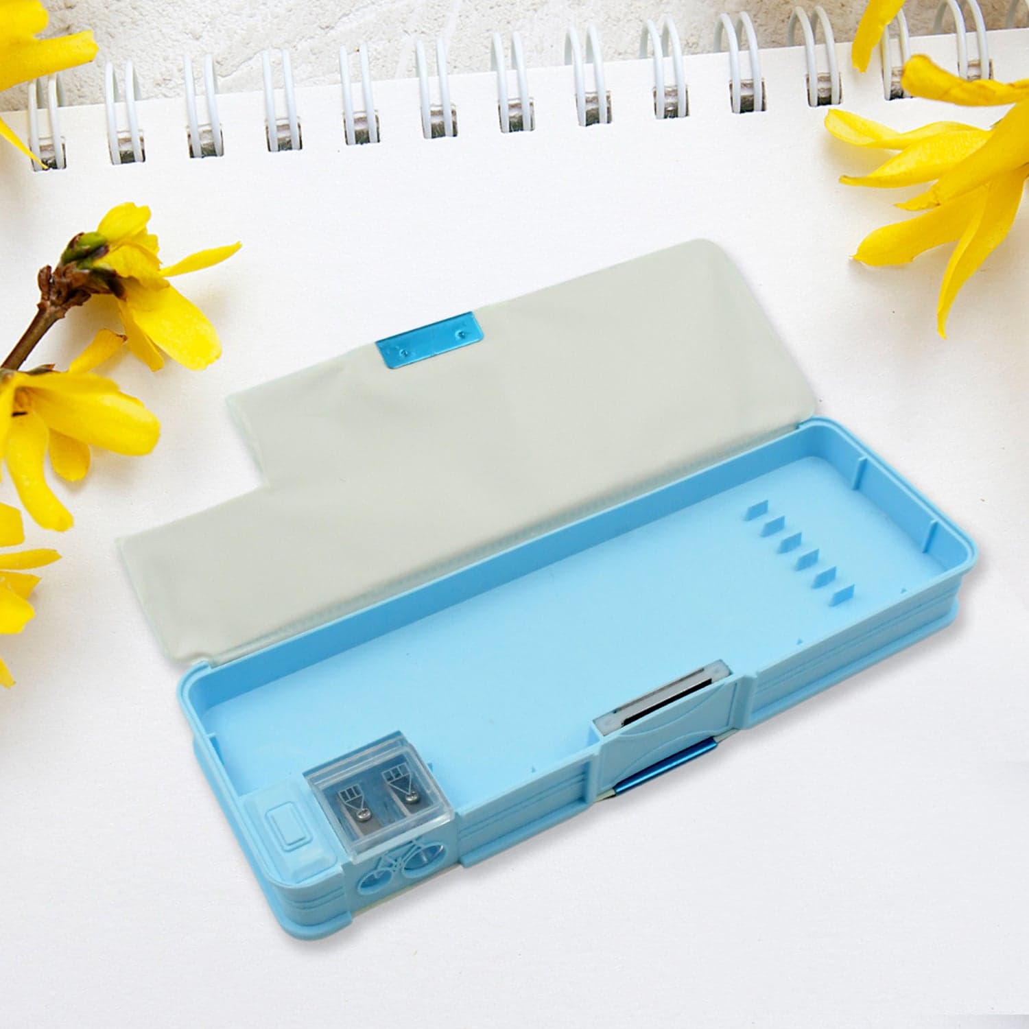 Plastic Multipurpose Compass Box Of Double Deck Pencil Case With 2 Compartments & Cartoon Organizer (1 Pc thumbnail 5