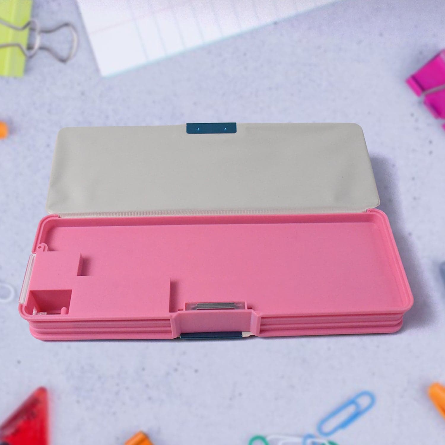 Plastic Multipurpose Compass Box Of Double Deck Pencil Case With 2 Compartments & Cartoon Organizer (1 Pc thumbnail 8
