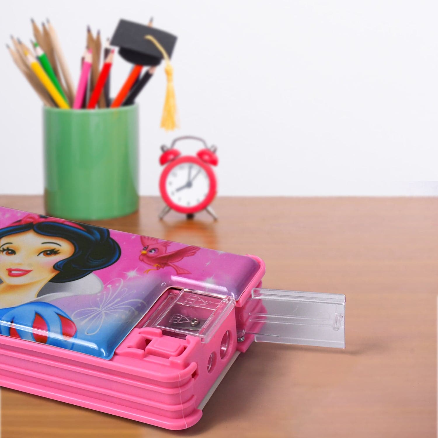 Plastic Multipurpose Compass Box Of Double Deck Pencil Case With 2 Compartments & Cartoon Organizer (1 Pc thumbnail 9