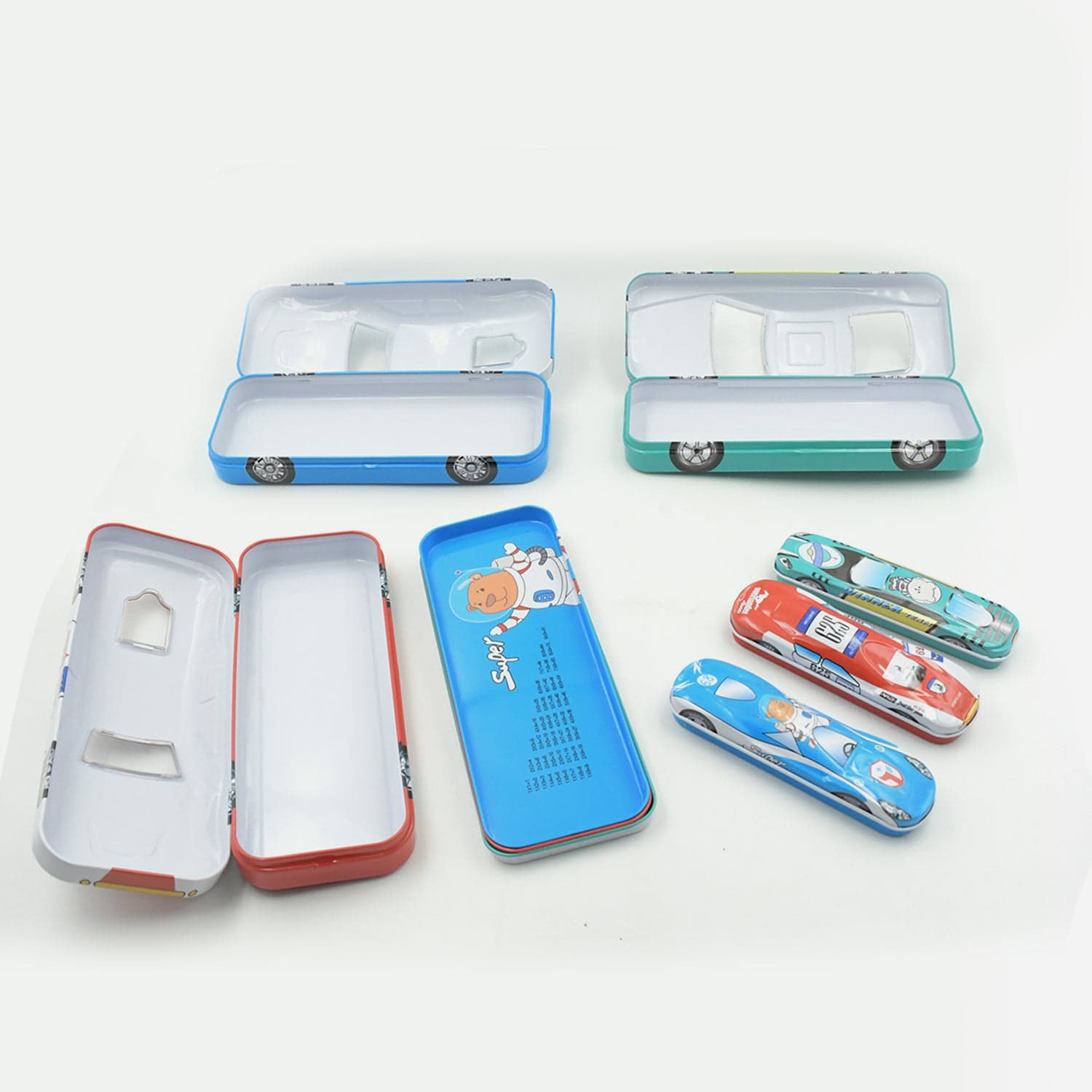 Car-Shaped Metal Compass Box (1 Pc): Pencil Case for Kids, Stationery thumbnail 4