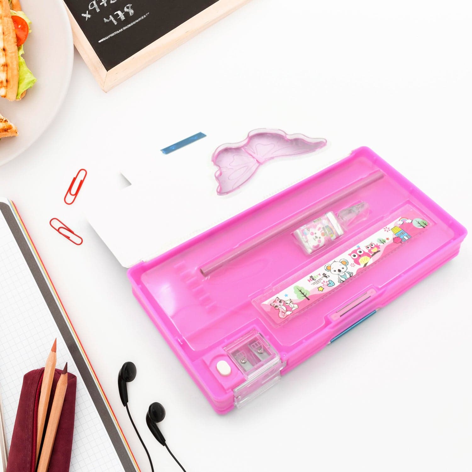 Printed Pencil Case for Kids (1 Pc): Multi-Compartment, Compass Box thumbnail 3
