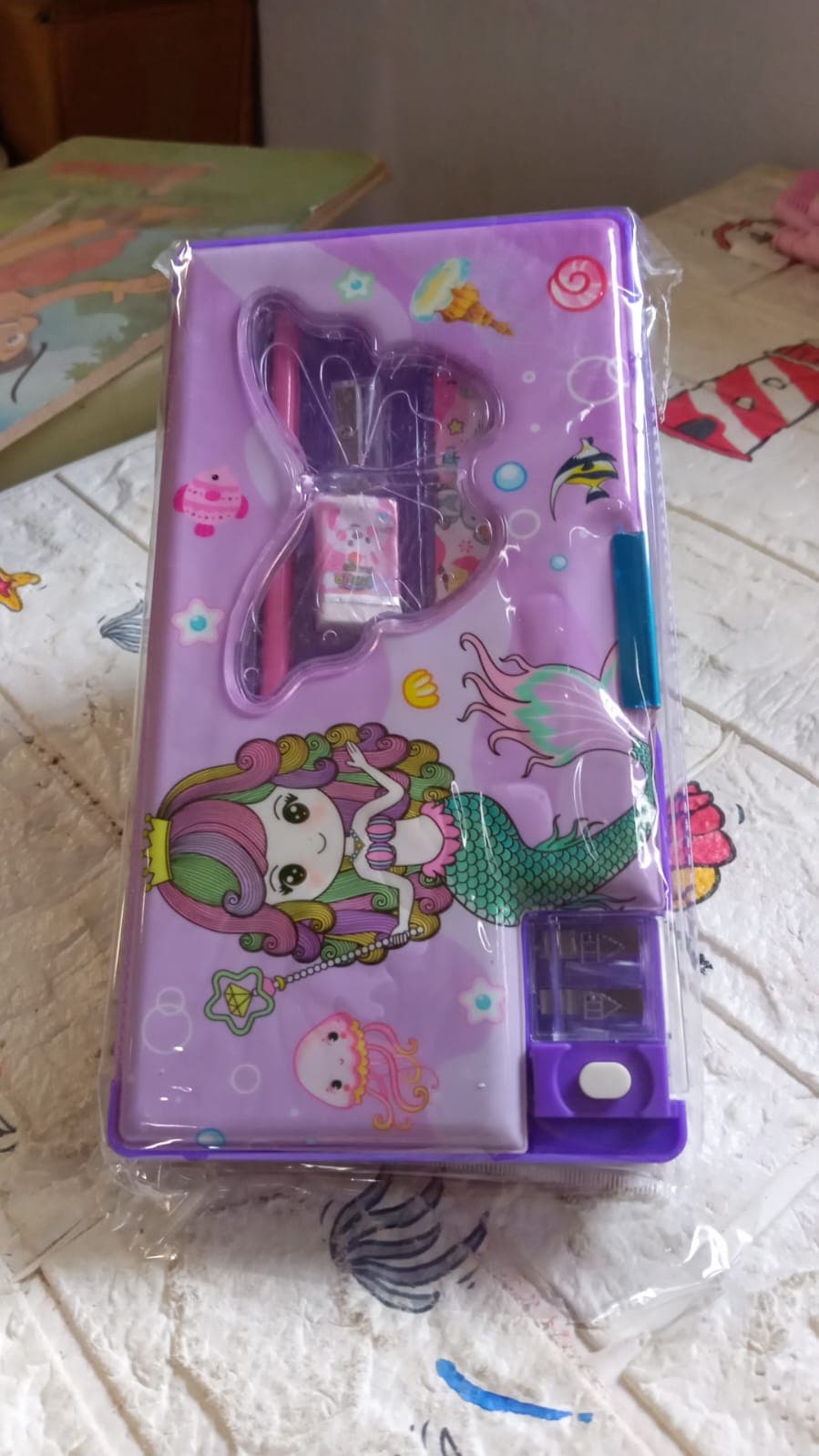 Printed Pencil Case for Kids (1 Pc): Multi-Compartment, Compass Box thumbnail 6