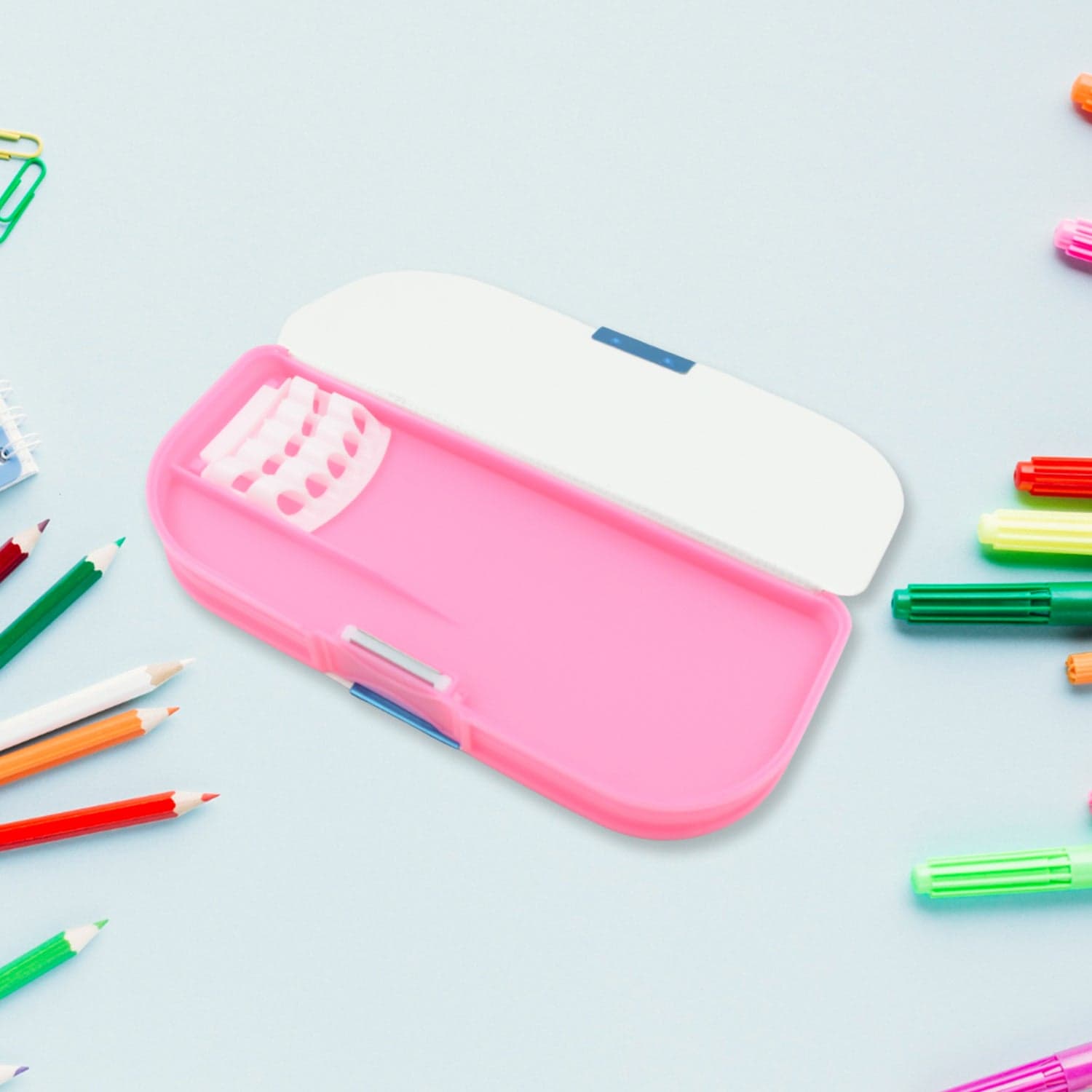 Multipurpose Cartoon Pencil Box of 2-Compartment Compass Box for Kids (Mix Color 1 Pc) thumbnail 5