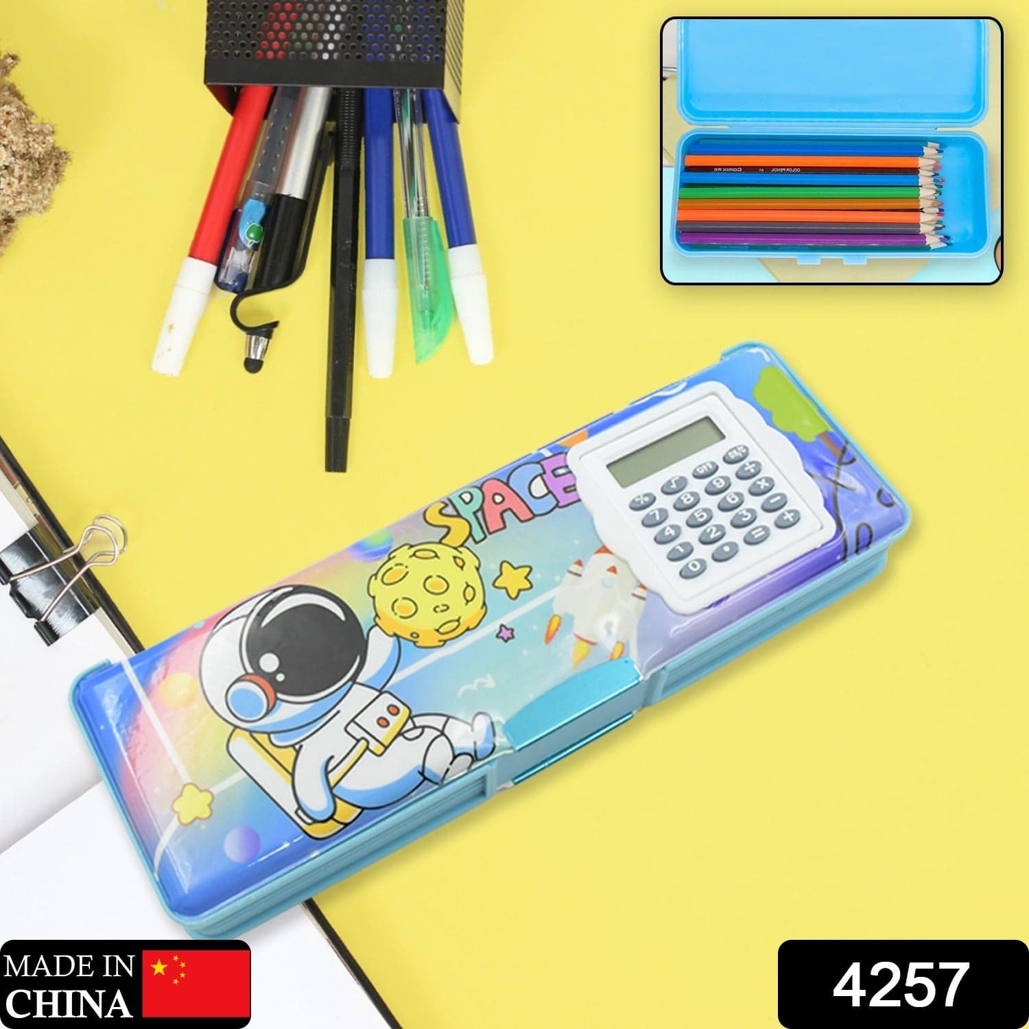 Magnetic Geometry Box - Double-Sided Pencil Case with Calculator for Students thumbnail 2