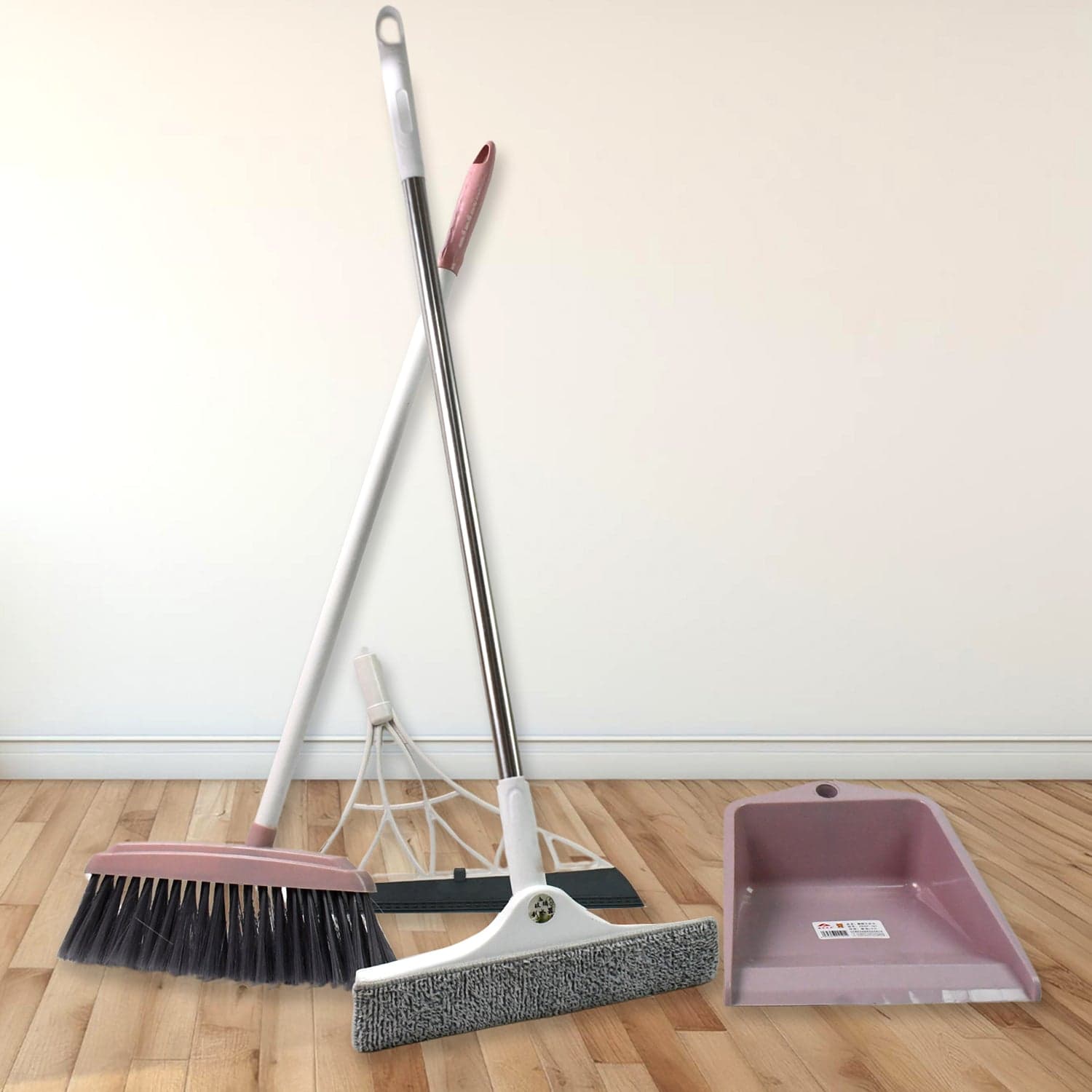 Dustpan, Kitchen Wiper, Window Cleaning Squeegee Tool & Broom Brush, Supdi (4 Pcs Combo) thumbnail 1