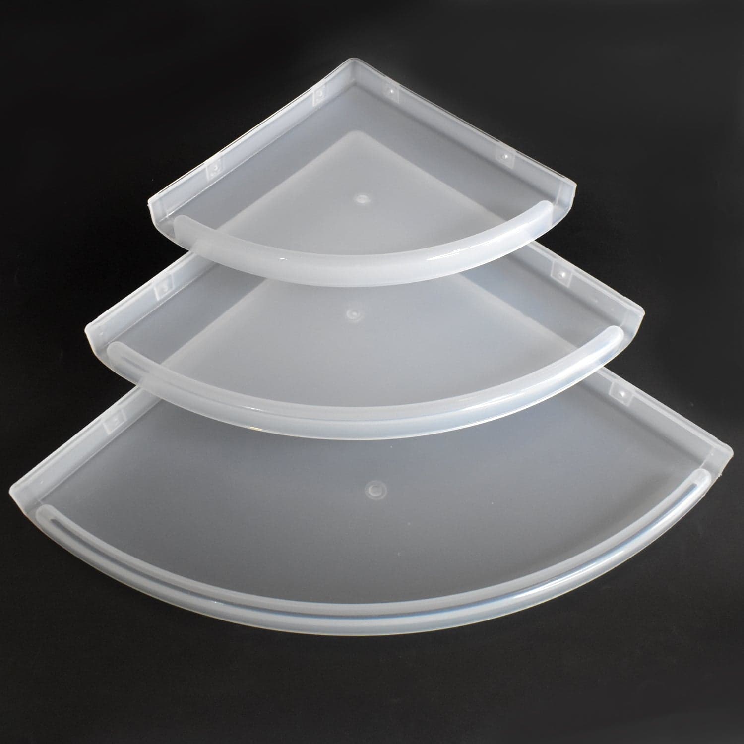 Bathroom Plastic Corner Shelf Rack Set for Wall Number of Shelves (3 Pcs Set) thumbnail 3