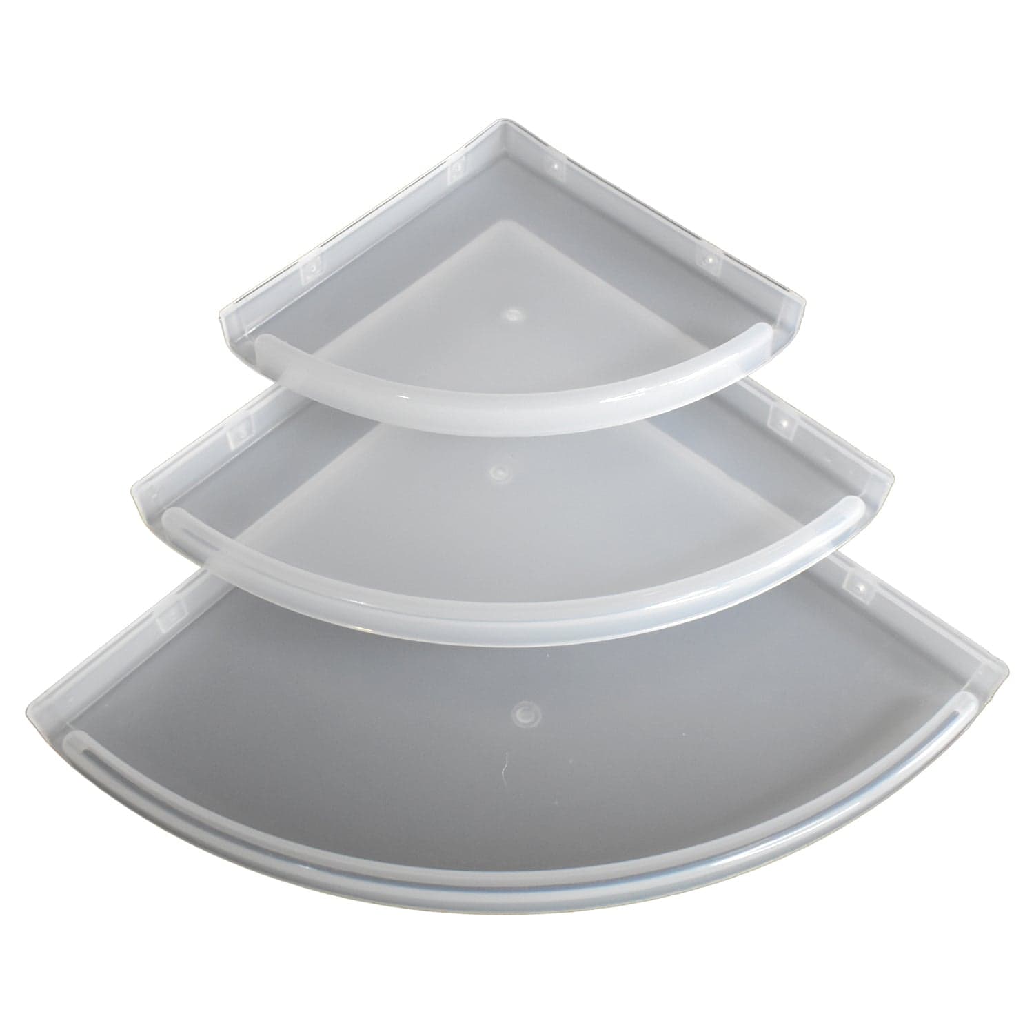 Bathroom Plastic Corner Shelf Rack Set for Wall Number of Shelves (3 Pcs Set) thumbnail 5