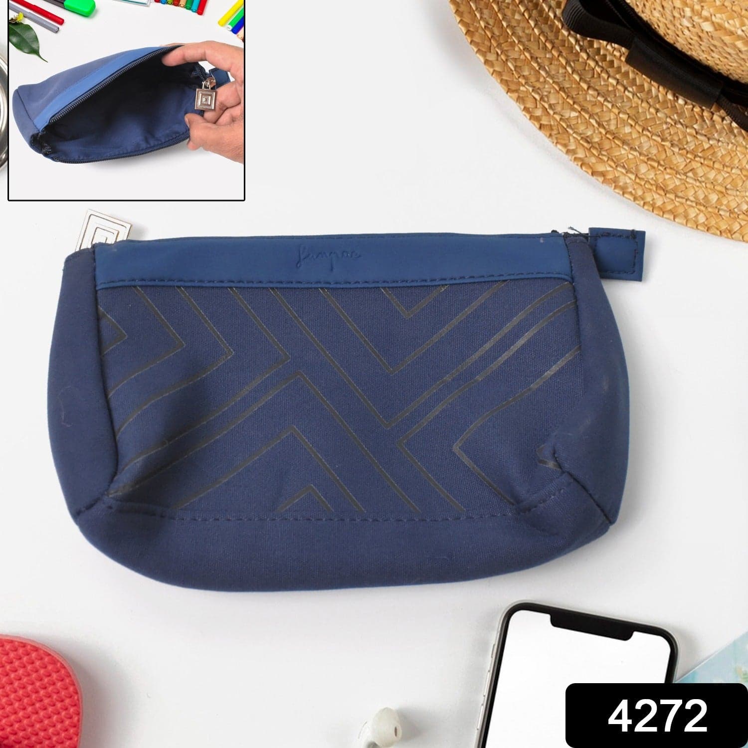 Multipurpose Big Makeup Pouch, Stationery Bag (1 Pc) thumbnail 2