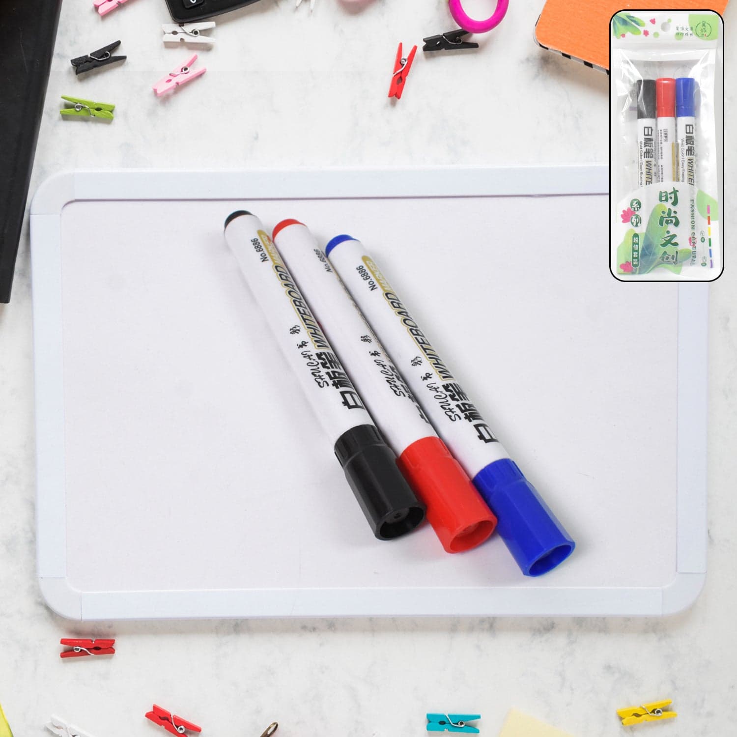 Mix Color Marker Pen used in all kinds of school, college (3 Pcs Set) thumbnail 1