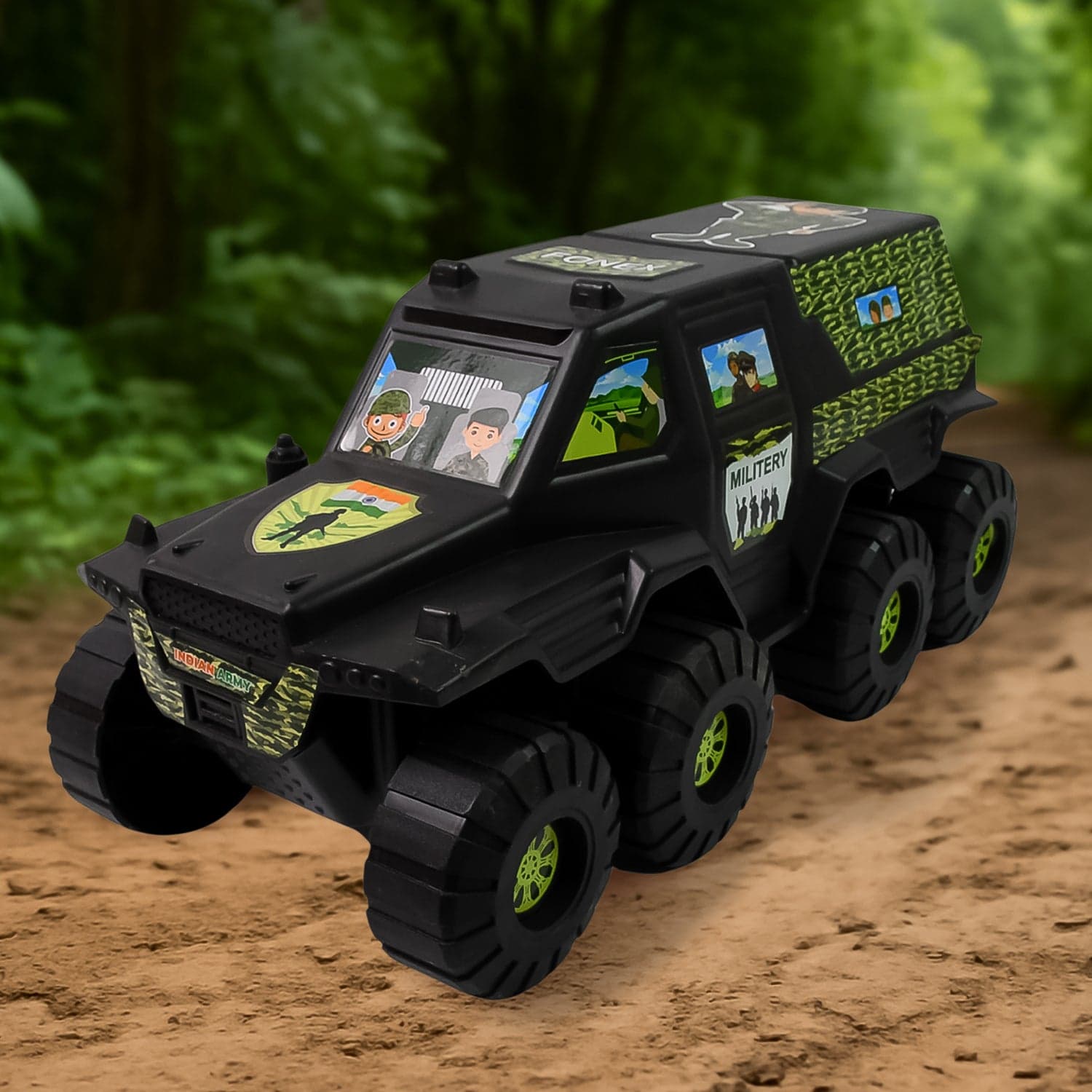 Big Military 8-Wheel Plastic Car Toy (1 Pc) thumbnail 1