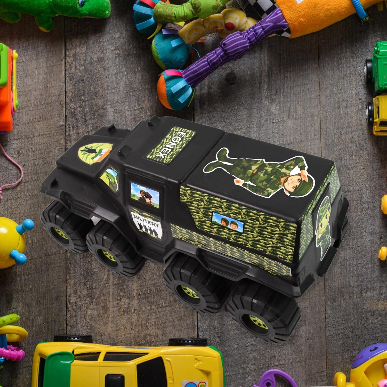 Big Military 8-Wheel Plastic Car Toy (1 Pc) thumbnail 5