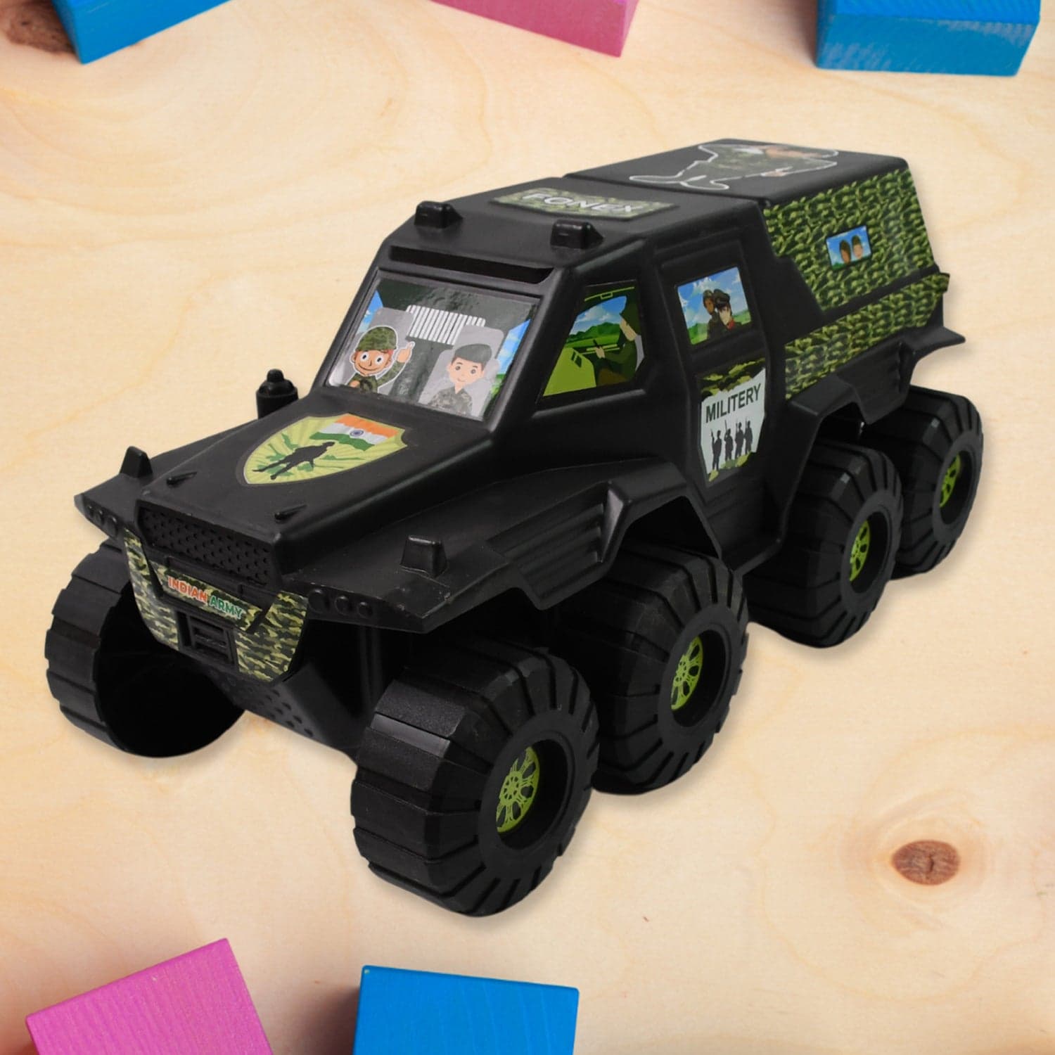 Big Military 8-Wheel Plastic Car Toy (1 Pc) thumbnail 6