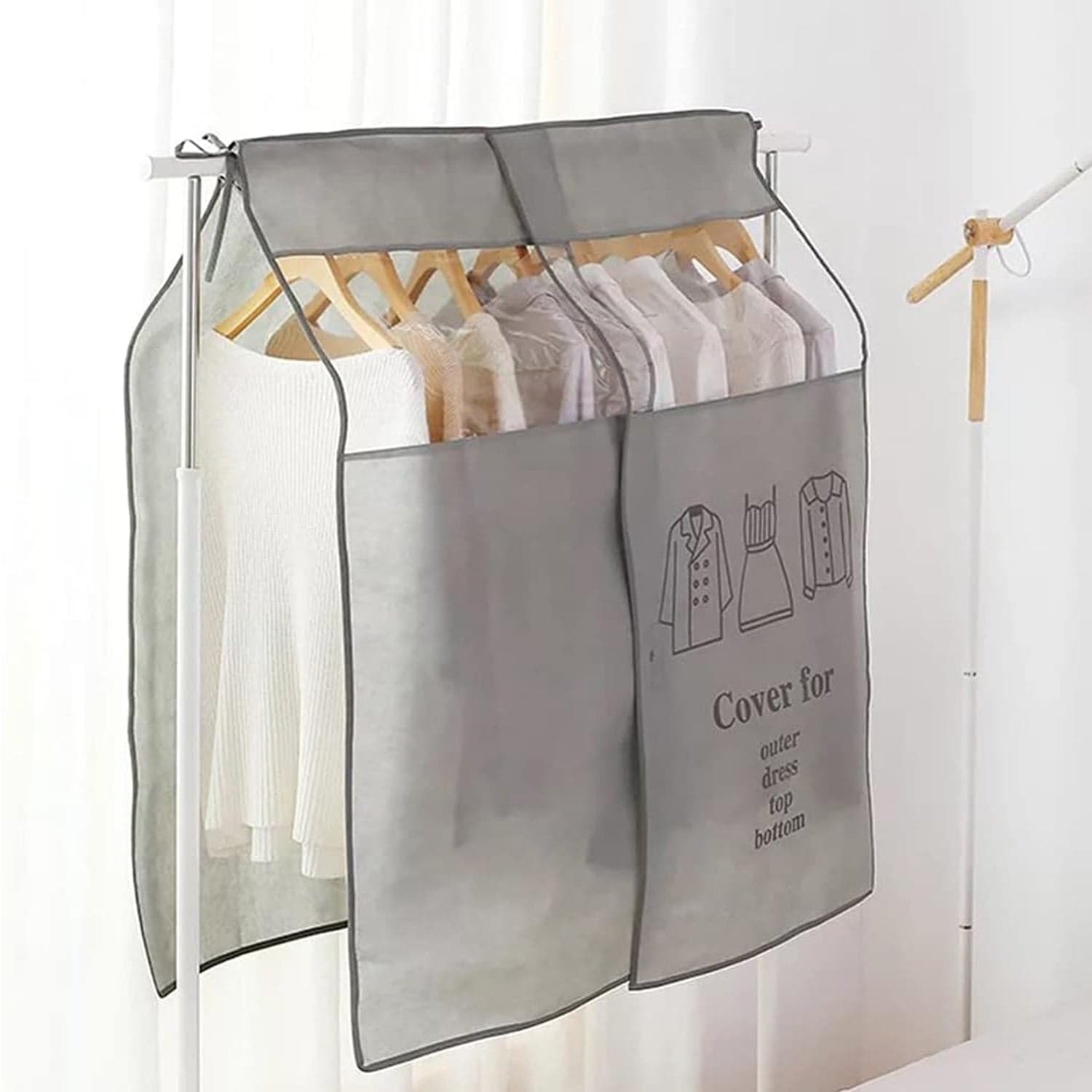 Hanging Garment Dust Cover For Clothes Rack 1 Pc thumbnail 5