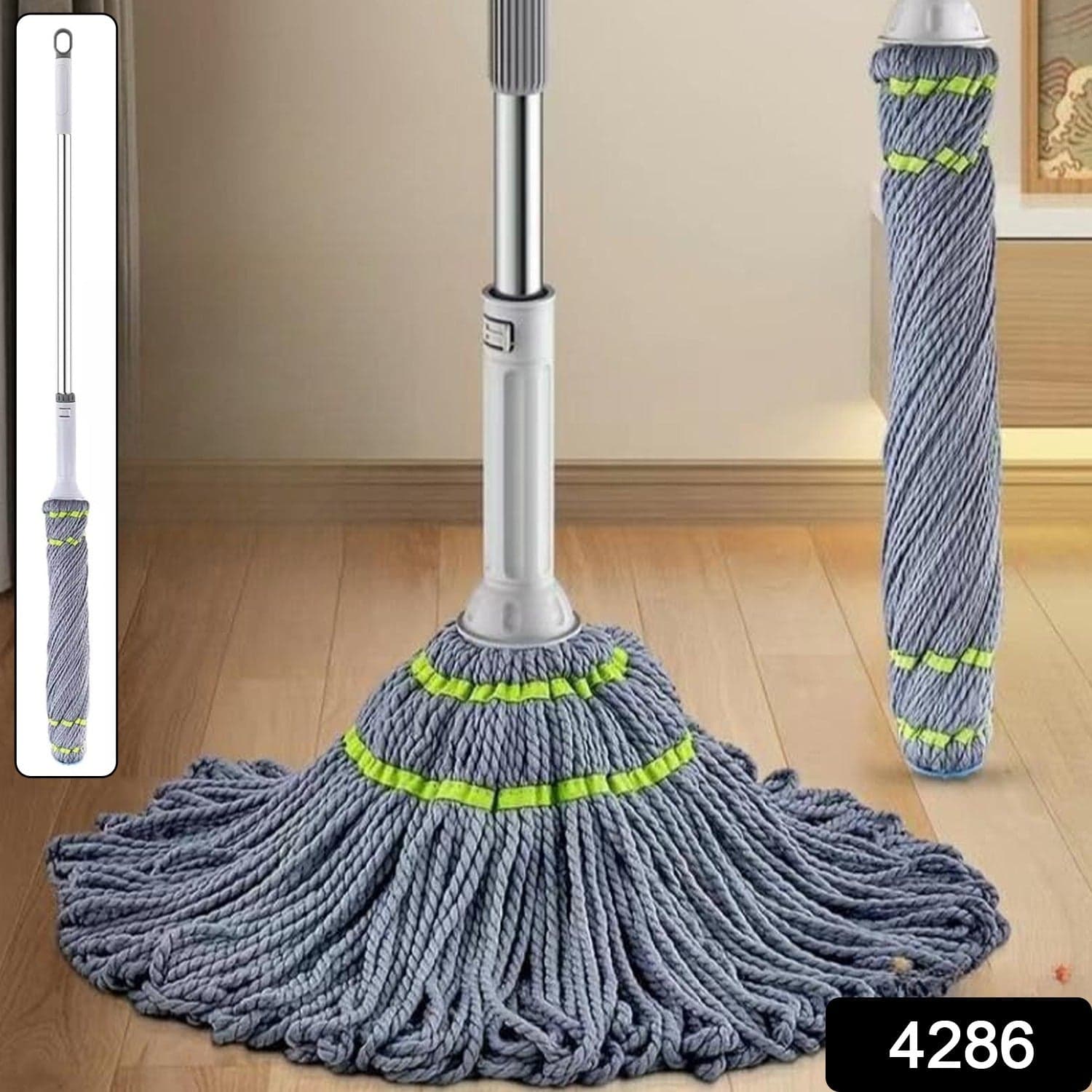 Squeeze Twist Mop Self Wringing Mop, Stainless Steel Handle (1 Pc) thumbnail 2