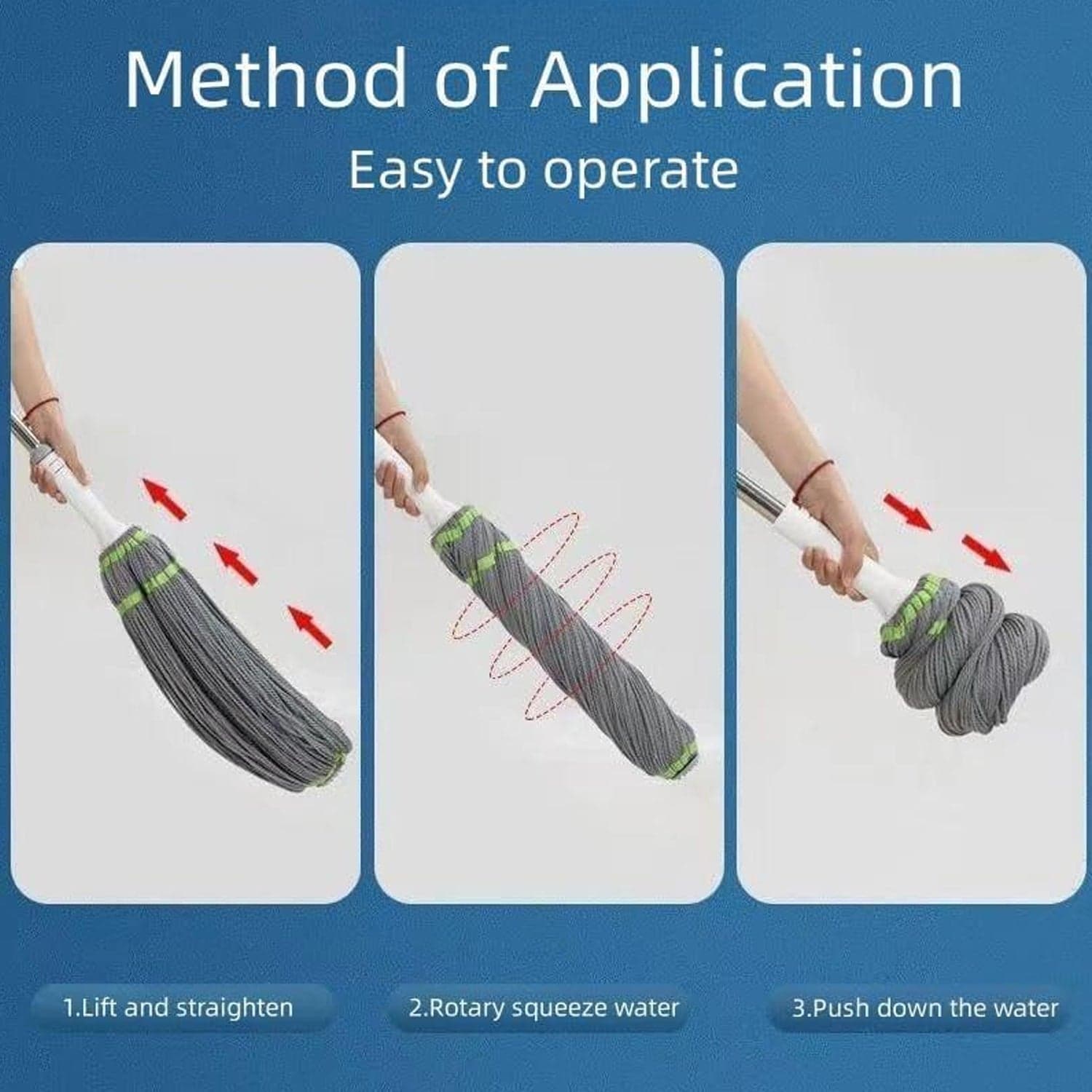 Squeeze Twist Mop Self Wringing Mop, Stainless Steel Handle (1 Pc) thumbnail 7