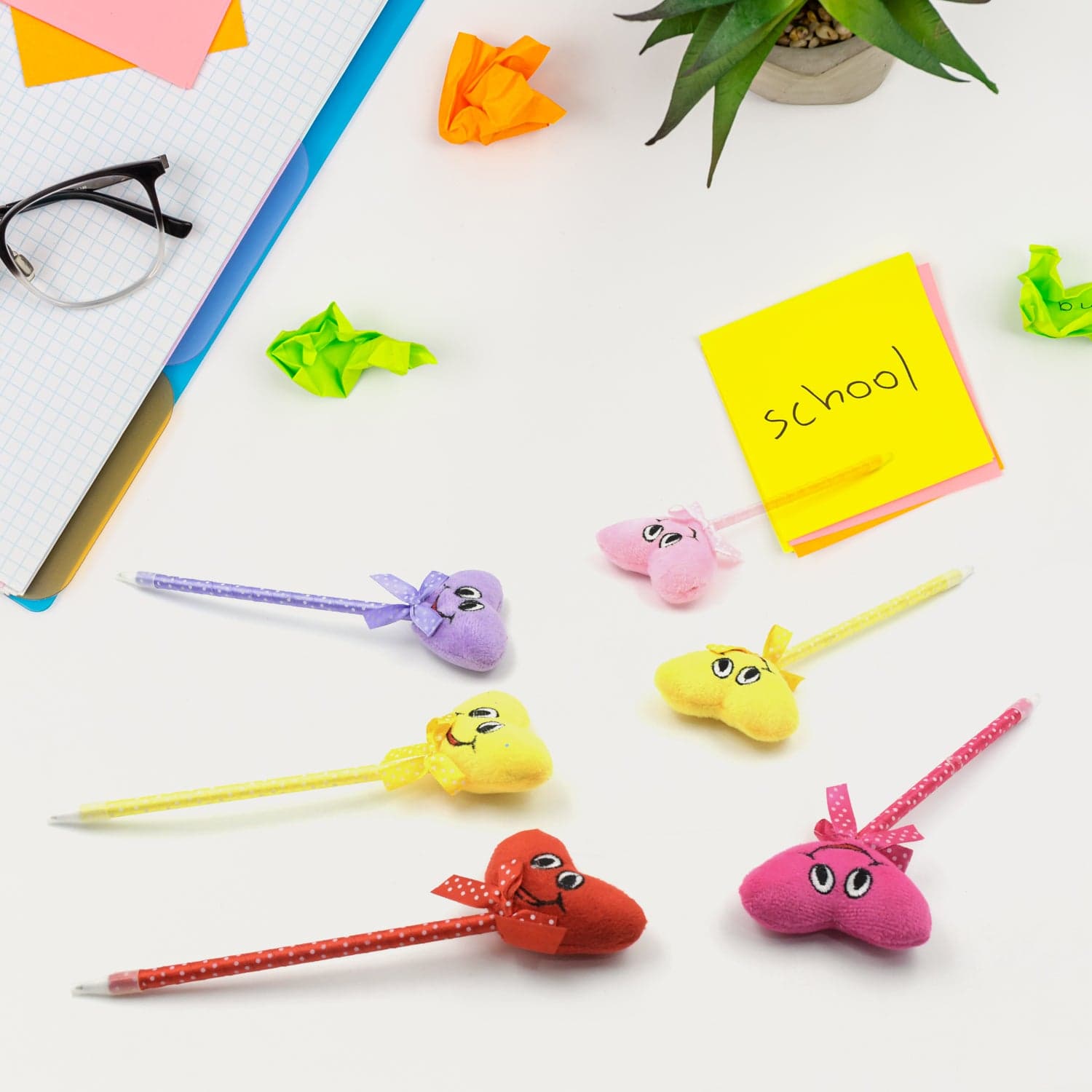 Cute Cartoon Shape & Heart Design Facy Writting Pen Attached Rattle | Ball Pen Smooth Writing For Wedding thumbnail 3