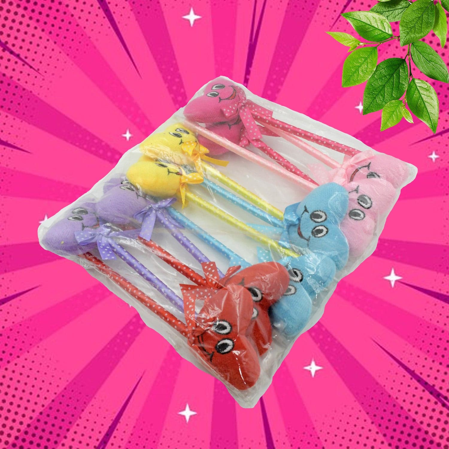 Cute Cartoon Shape & Heart Design Facy Writting Pen Attached Rattle | Ball Pen Smooth Writing For Wedding thumbnail 6