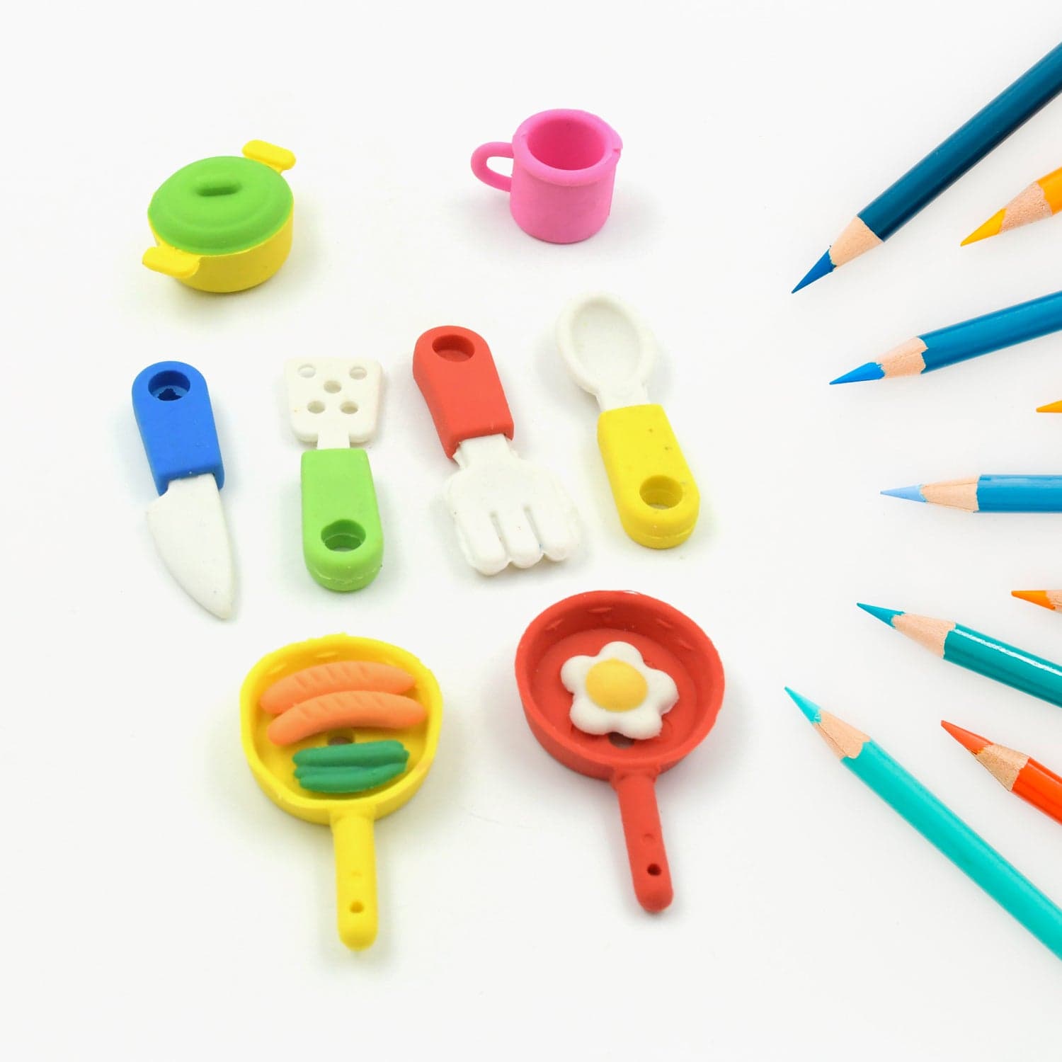 Fancy & Stylish Mini Erasers for Kids (8 Pc Set) - Fun Designs, Party Favors thumbnail 3