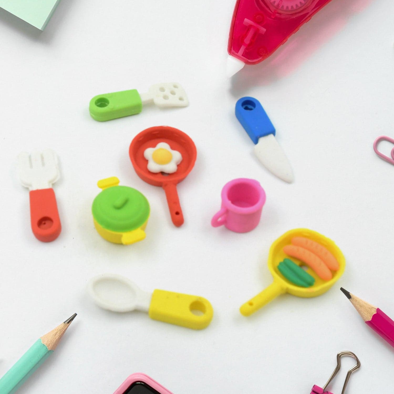 Fancy & Stylish Mini Erasers for Kids (8 Pc Set) - Fun Designs, Party Favors thumbnail 4