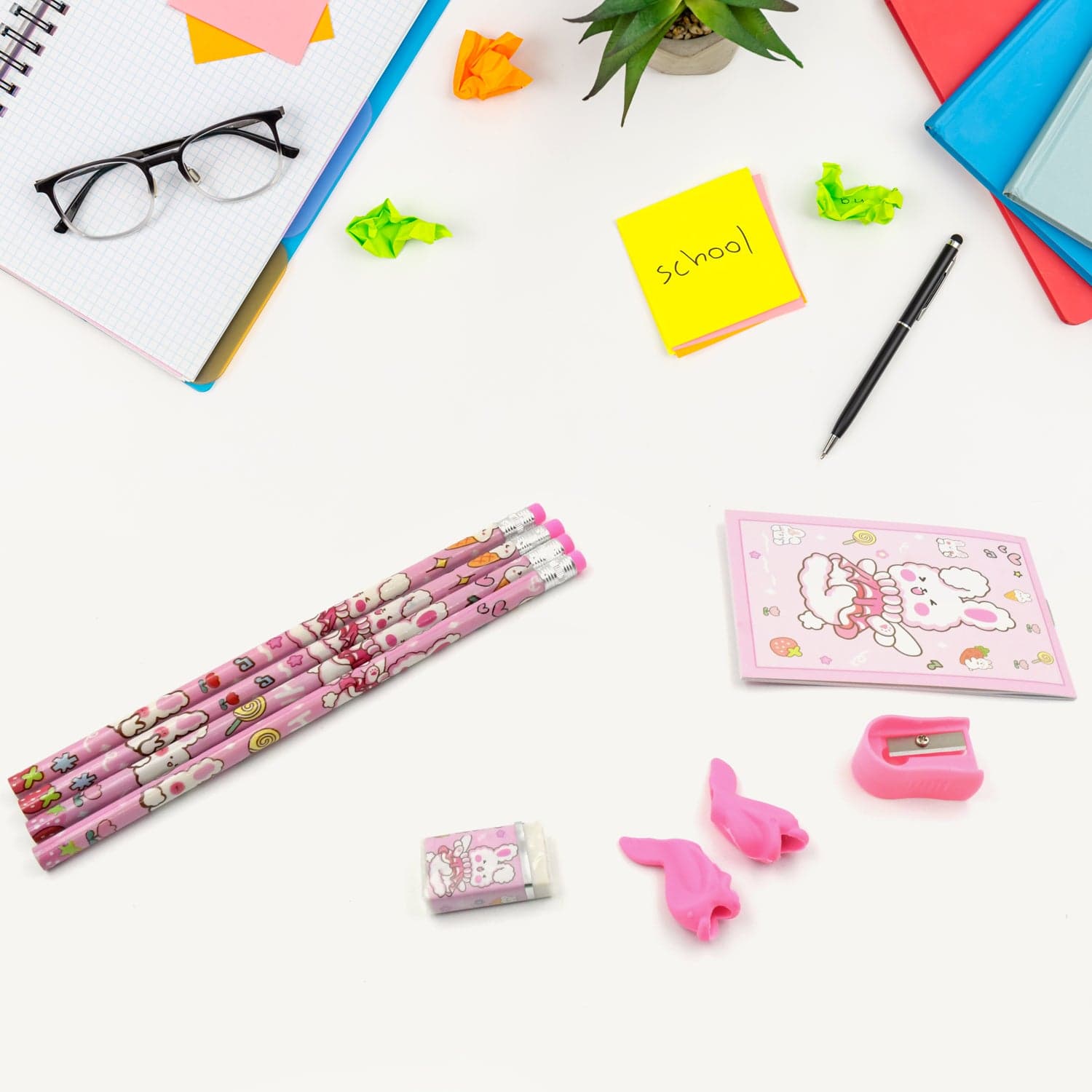 Kids' Stationery Kit: Wooden Pencils, Sharpener, Eraser, Diary (9 Pc Set) thumbnail 4