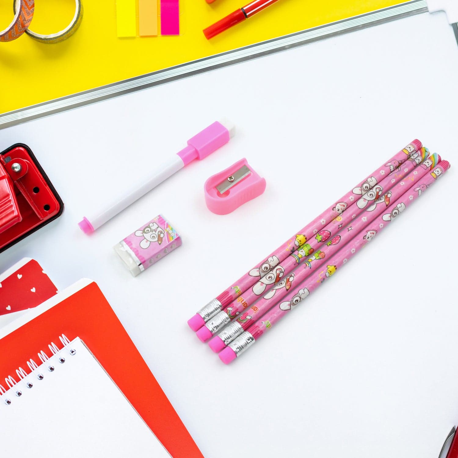 Kids' Stationery Kit: Wooden Pencils, Sharpener, Eraser, Diary (8 Pc Set) thumbnail 5