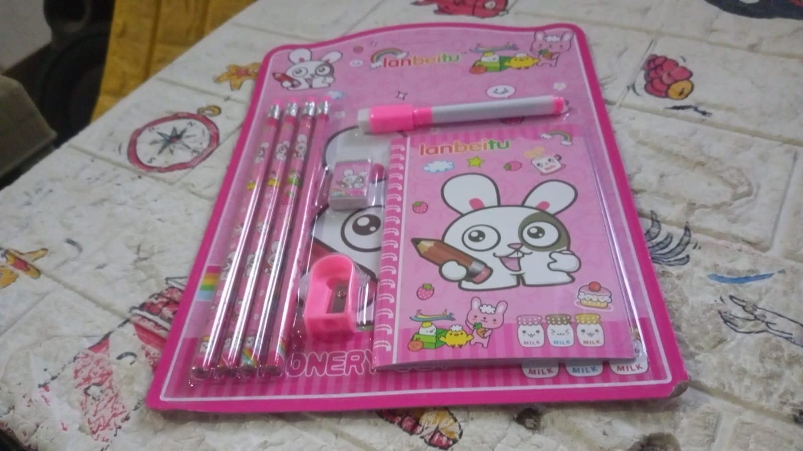 Kids' Stationery Kit: Wooden Pencils, Sharpener, Eraser, Diary (8 Pc Set) thumbnail 8