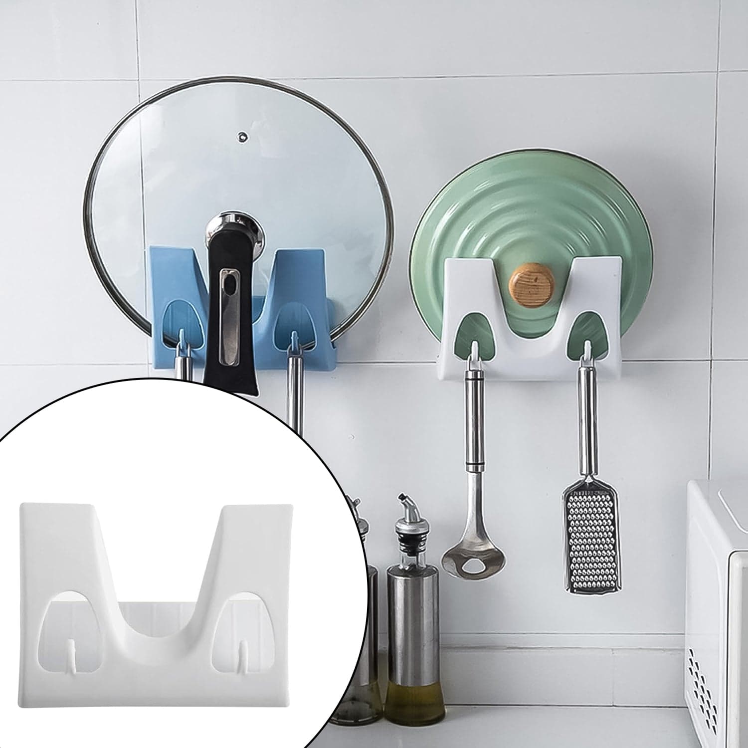 Multifunction Kitchen Rack: Plate, Dish Rack, Pot Lid Holder (Wall Mounted) thumbnail 1