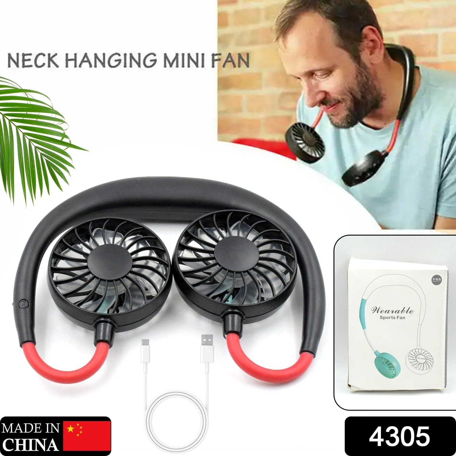 Hand Free Personal Fan - Portable Usb Battery Rechargeable Mini Fan - Headphone Design Wearable Neckband Fan Necklance Fan Cooler Fan For Home thumbnail 2