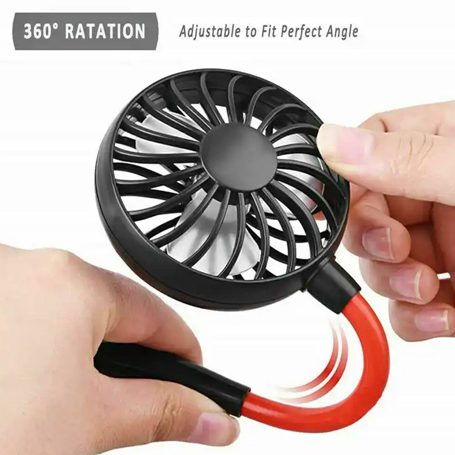 Hand Free Personal Fan - Portable Usb Battery Rechargeable Mini Fan - Headphone Design Wearable Neckband Fan Necklance Fan Cooler Fan For Home thumbnail 9